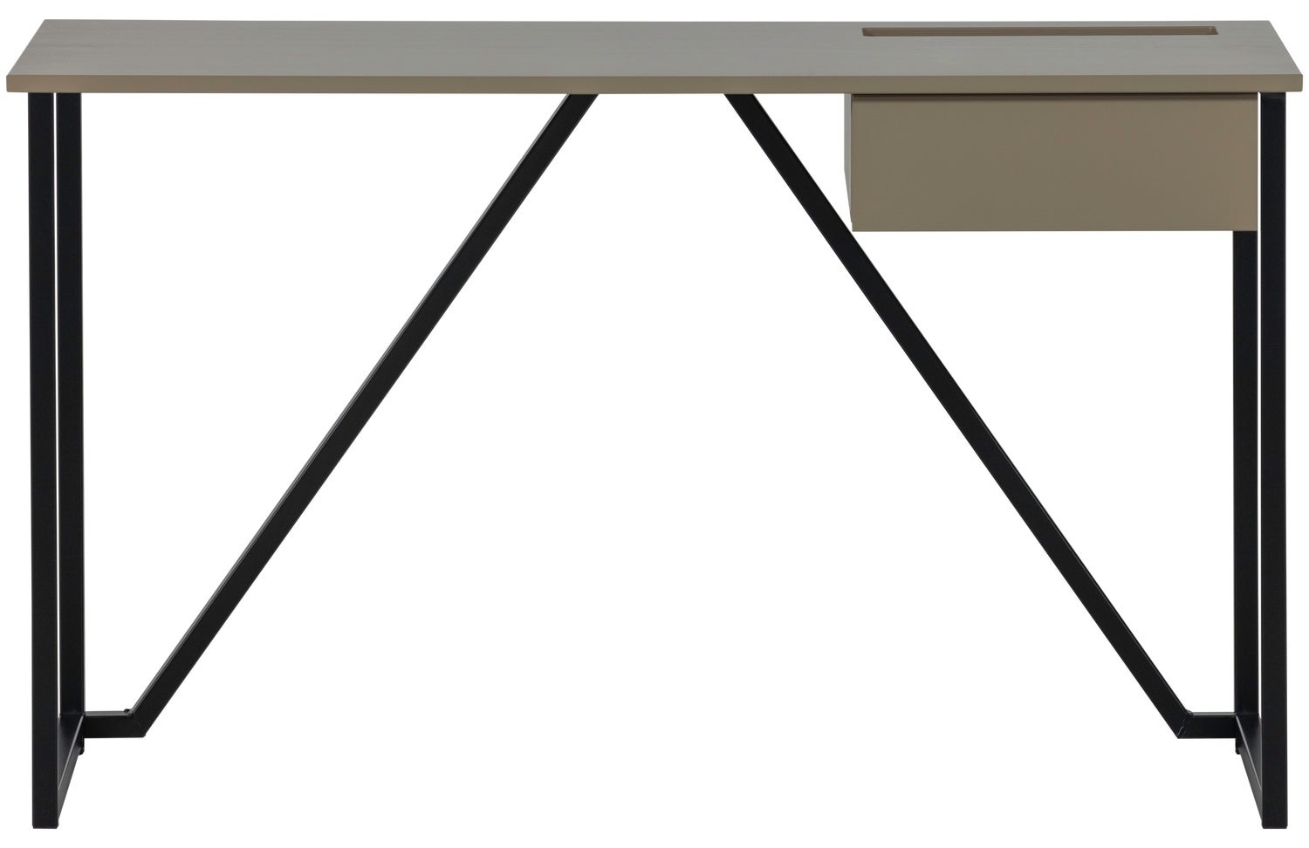 WOOOD Hnědošedý dřevěný pracovní stůl New Julius 126 x 53 cm