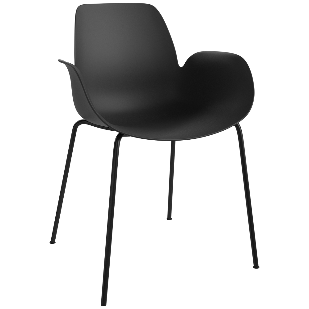 Bolia Černá plastová jídelní židle Seed