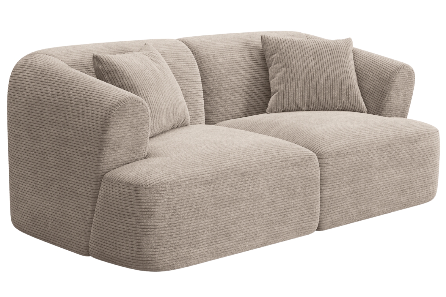 Cosmopolitan Design Béžová manšestrová dvoumístná pohovka Campi 180 cm