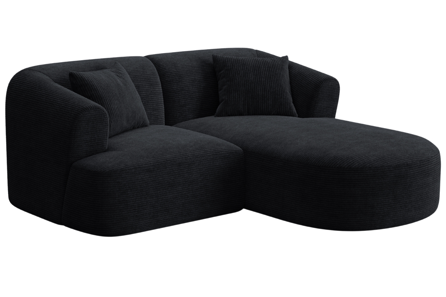 Cosmopolitan Design Černá manšestrová rohová pohovka Campi 180 cm