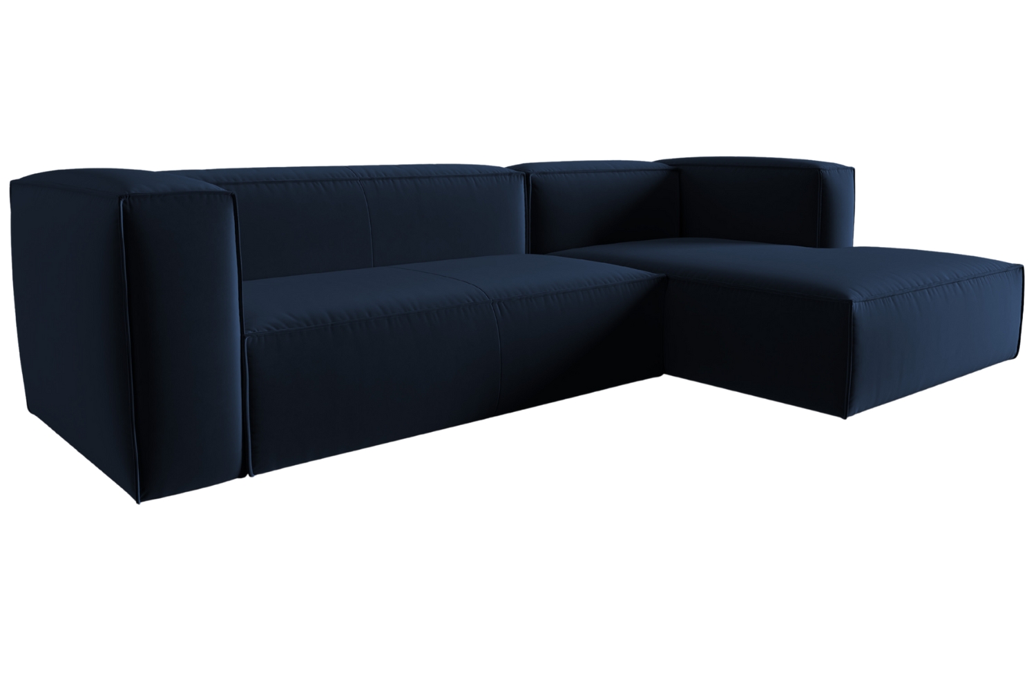 Cosmopolitan Design Královsky modrá sametová rohová pohovka Mackay 282 cm