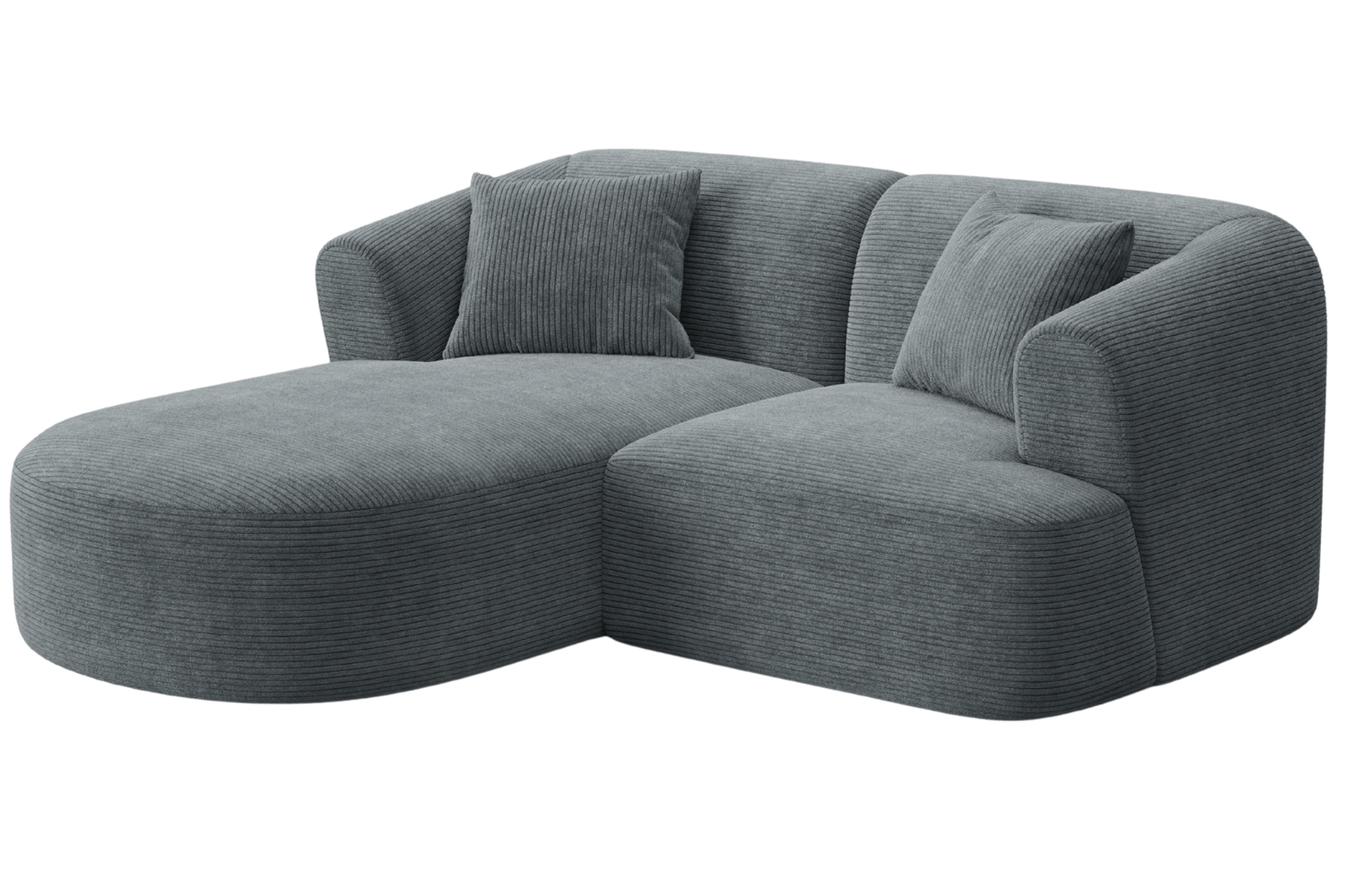 Cosmopolitan Design Šedá manšestrová rohová pohovka Campi 180 cm