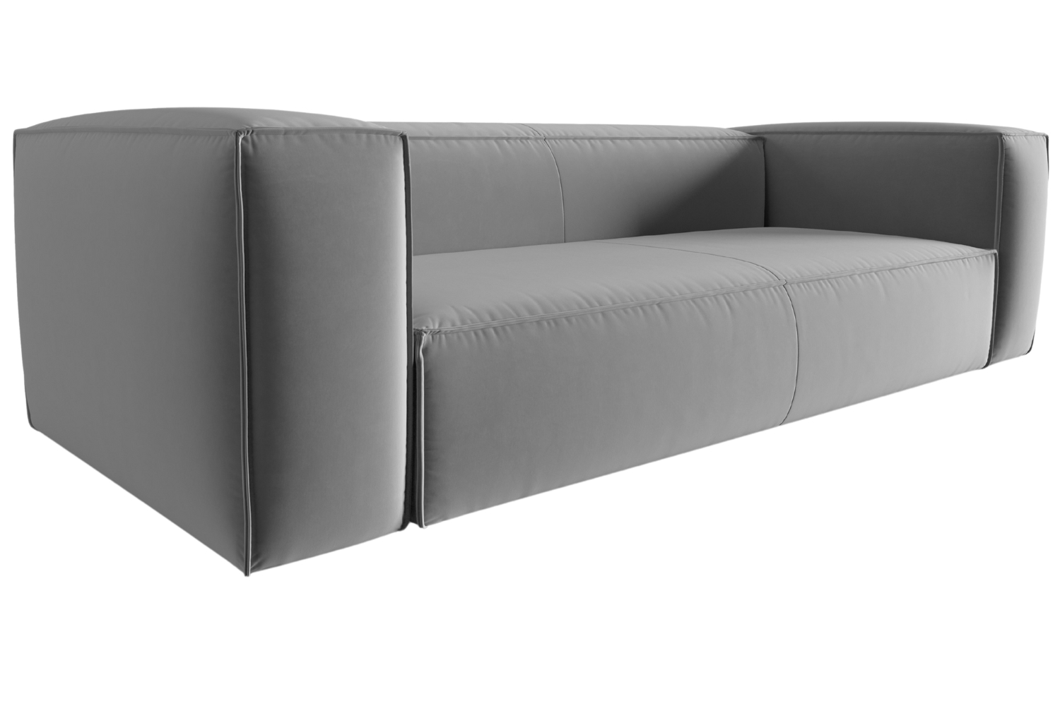 Cosmopolitan Design Šedá sametová čtyřmístná pohovka Mackay 230 cm