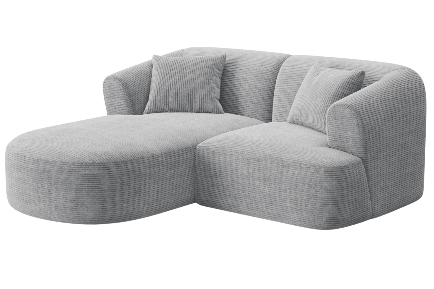 Cosmopolitan Design Světle šedá manšestrová rohová pohovka Campi 180 cm