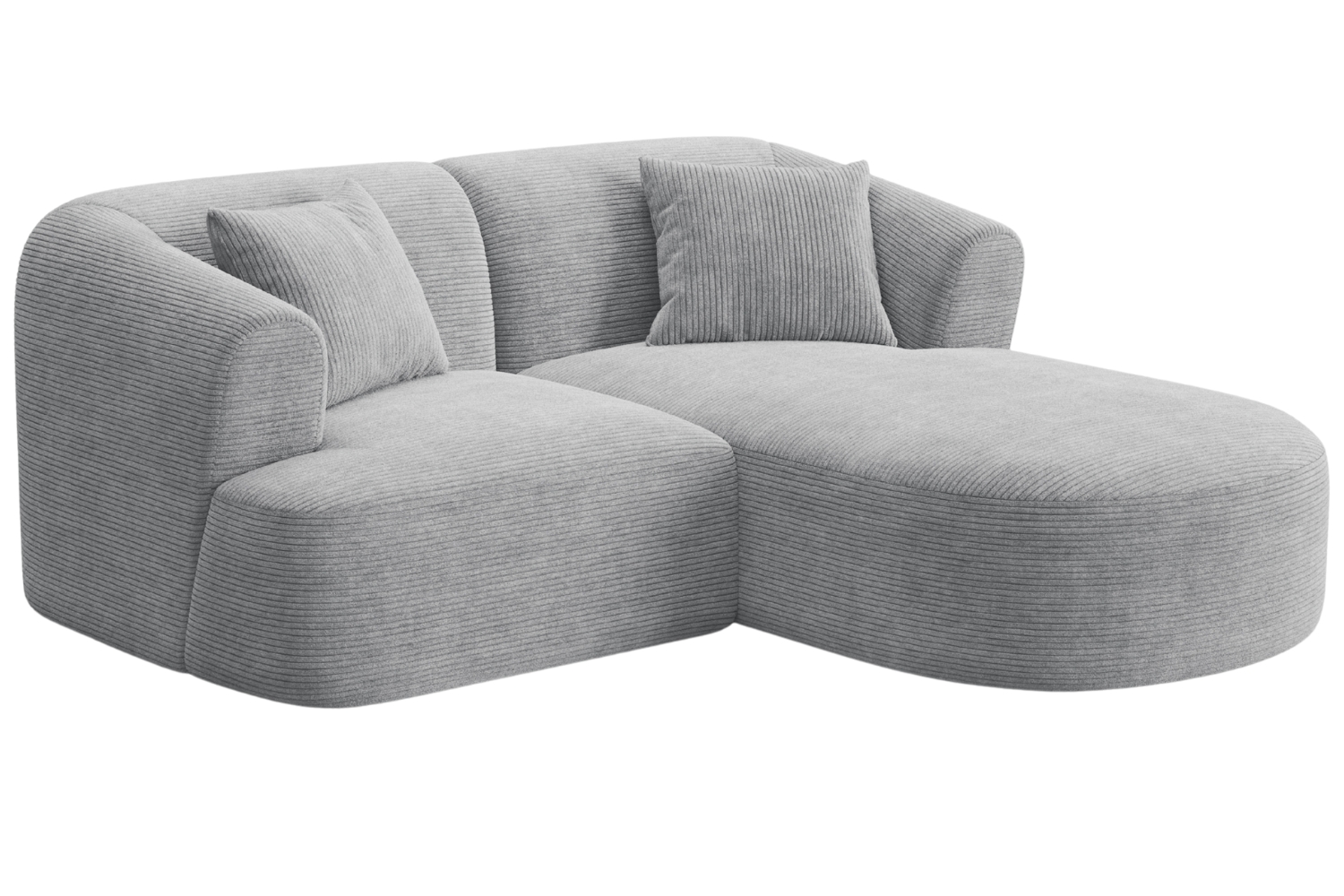 Cosmopolitan Design Světle šedá manšestrová rohová pohovka Campi 180 cm