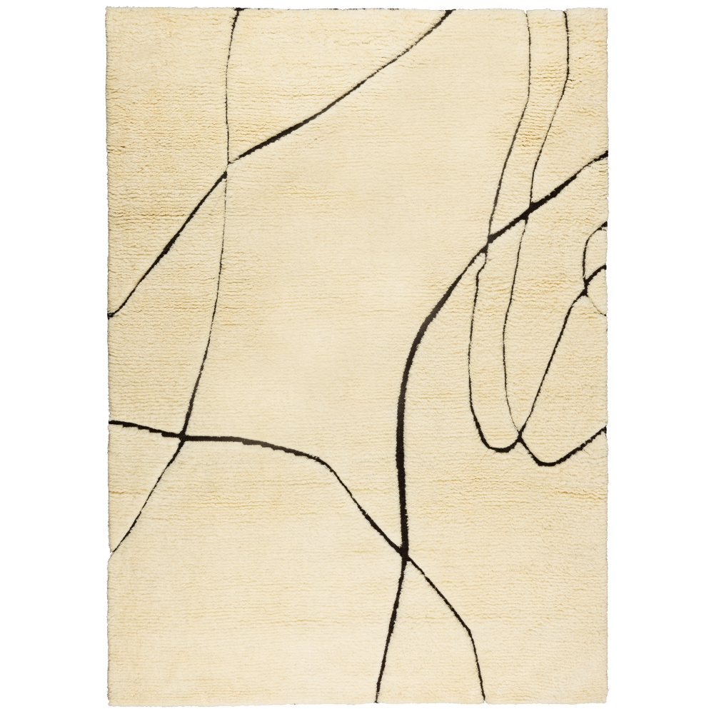 FEST Amsterdam Bílo-černý vlněný koberec Sign 160 x 230 cm