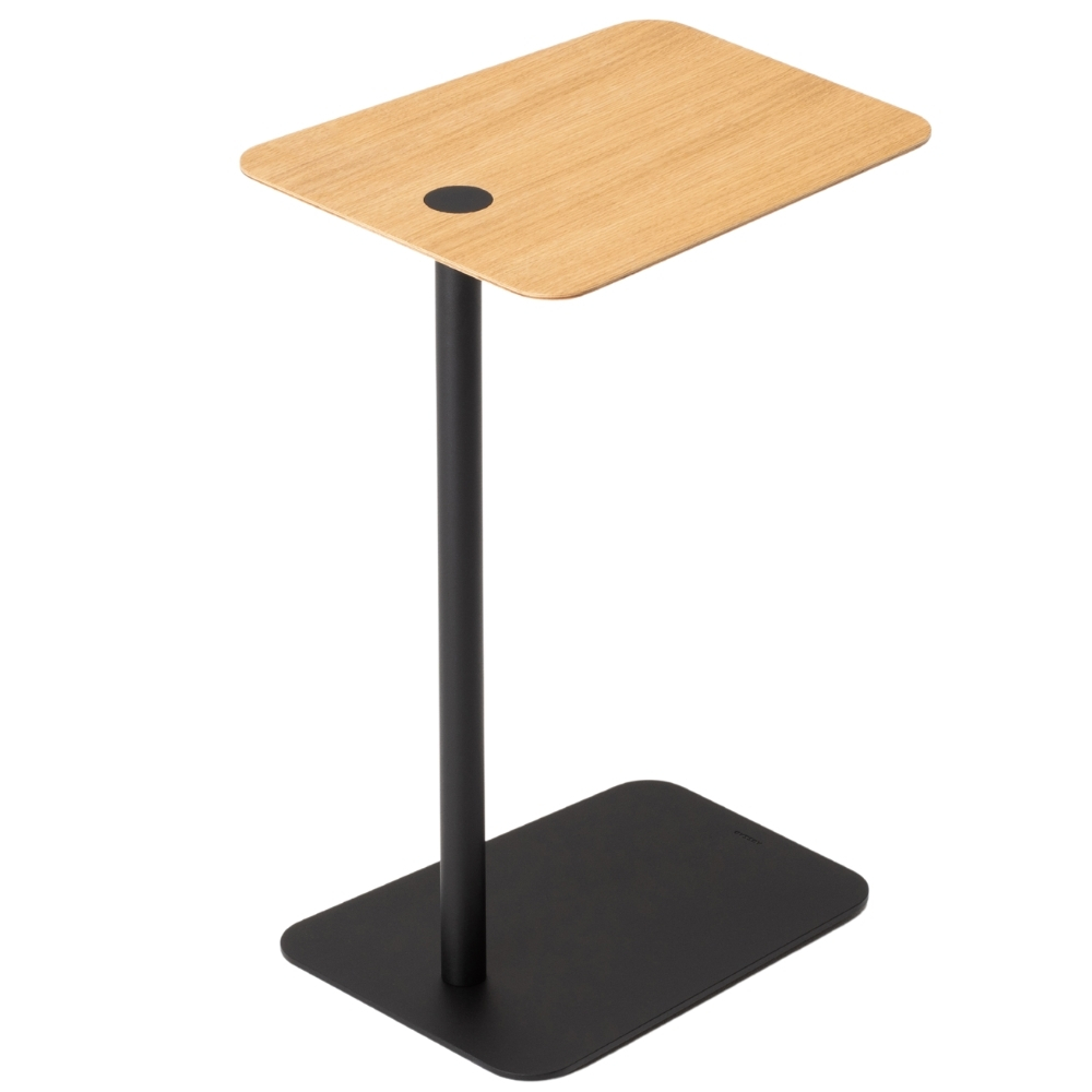 Gazzda Dubový odkládací stolek Loop 42 x 35 cm s černou podnoží