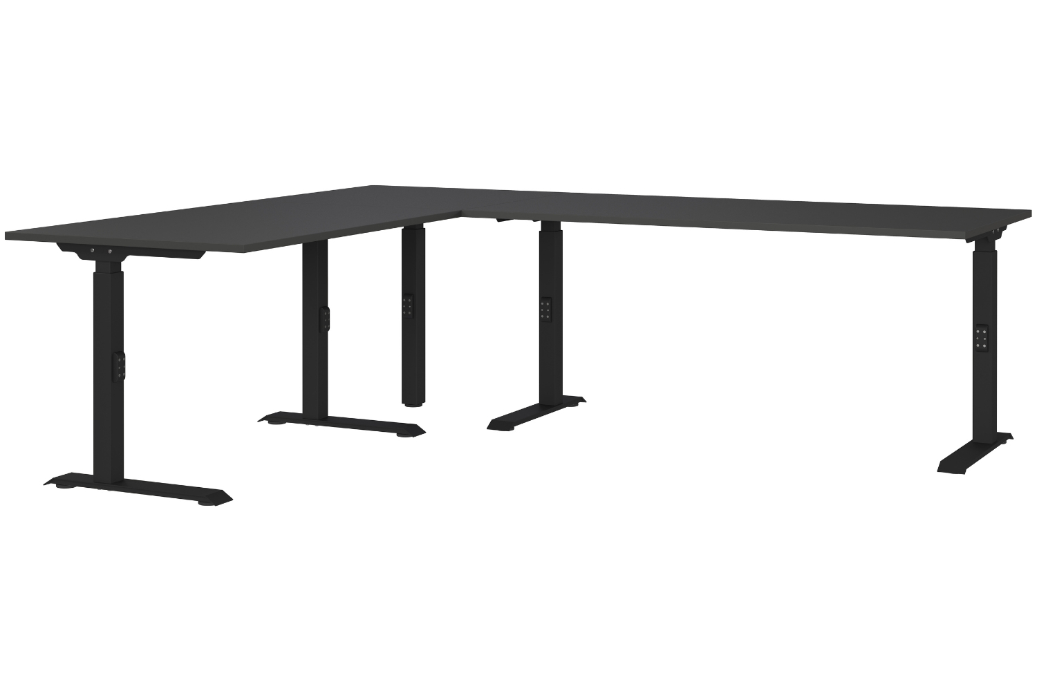 Germania Tmavě šedý výškově nastavitelný pracovní stůl Mailand 240 x 200 cm