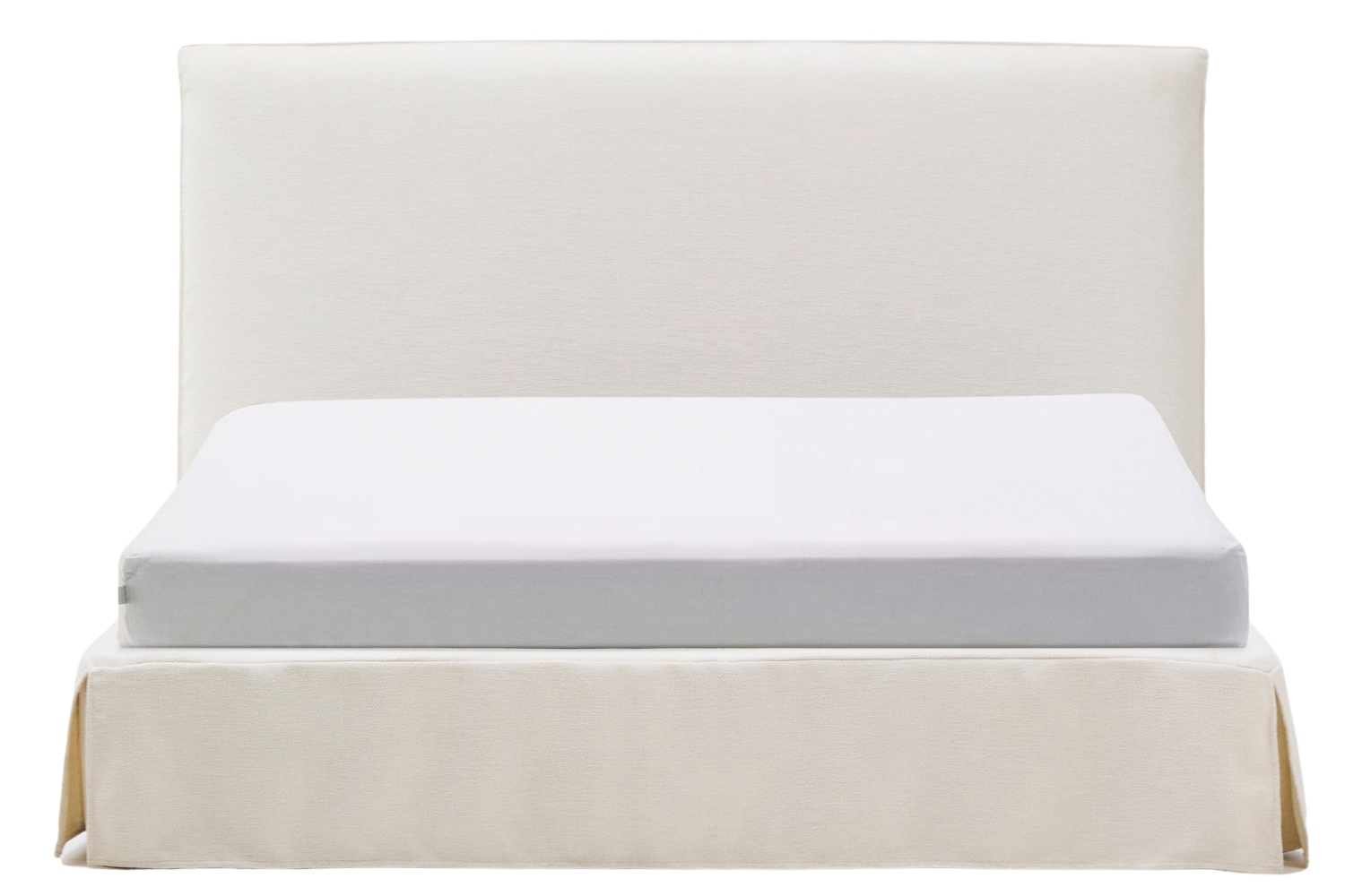 Kave Home Bílá dvoulůžková postel Jaira s čelem 180 x 200 cm