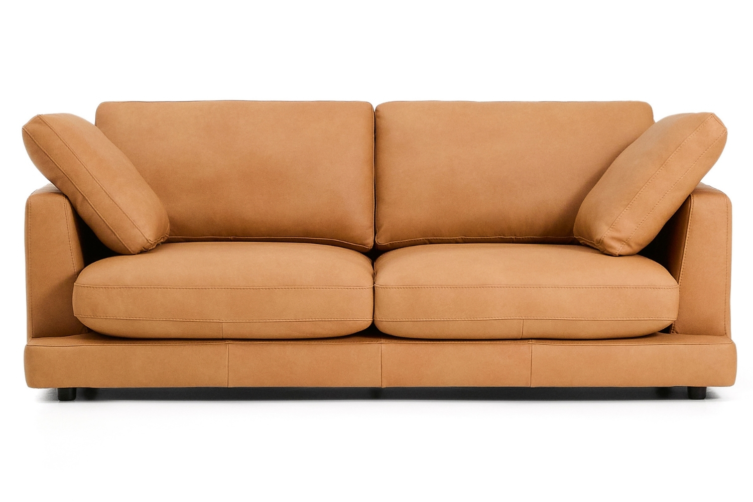 Kave Home Hnědá kožená trojmístná pohovka Gala 210 cm