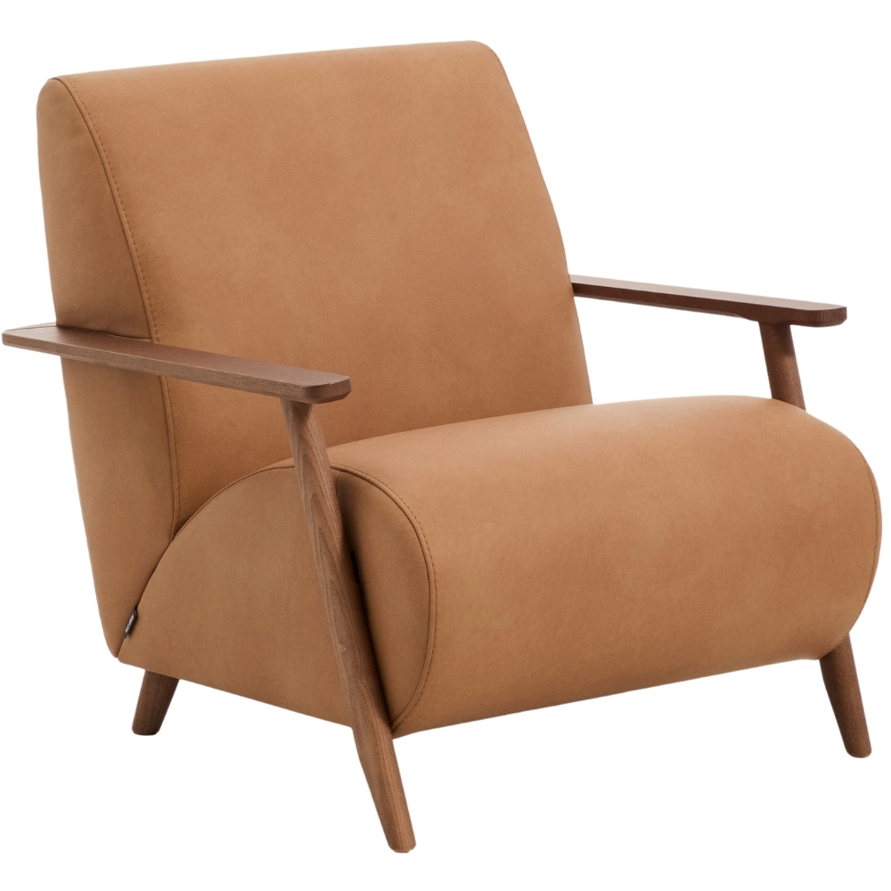 Kave Home Hnědé kožené křeslo Meghan