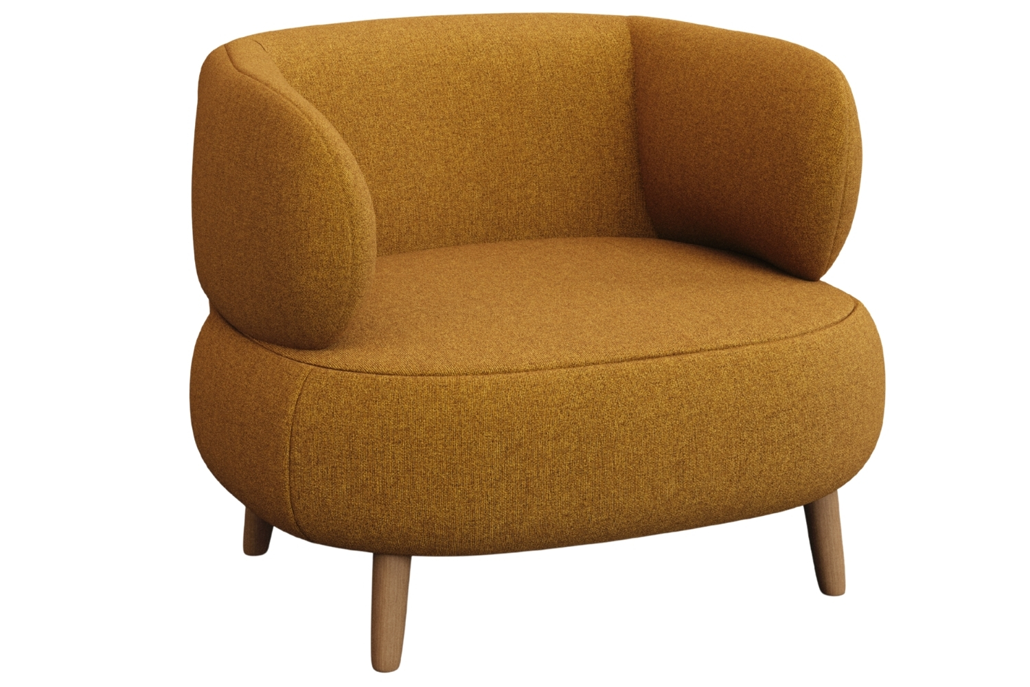 Kave Home Hořčicově žluté čalouněné křeslo Luisa