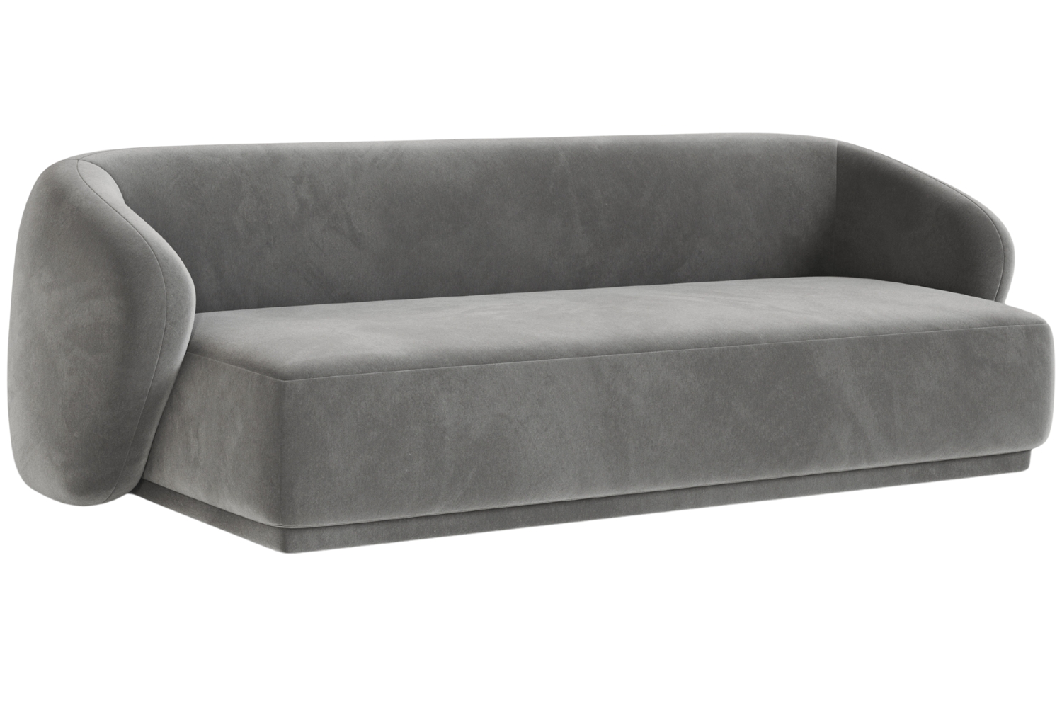 Maison Heritage Šedá sametová trojmístná pohovka Jane 220 cm