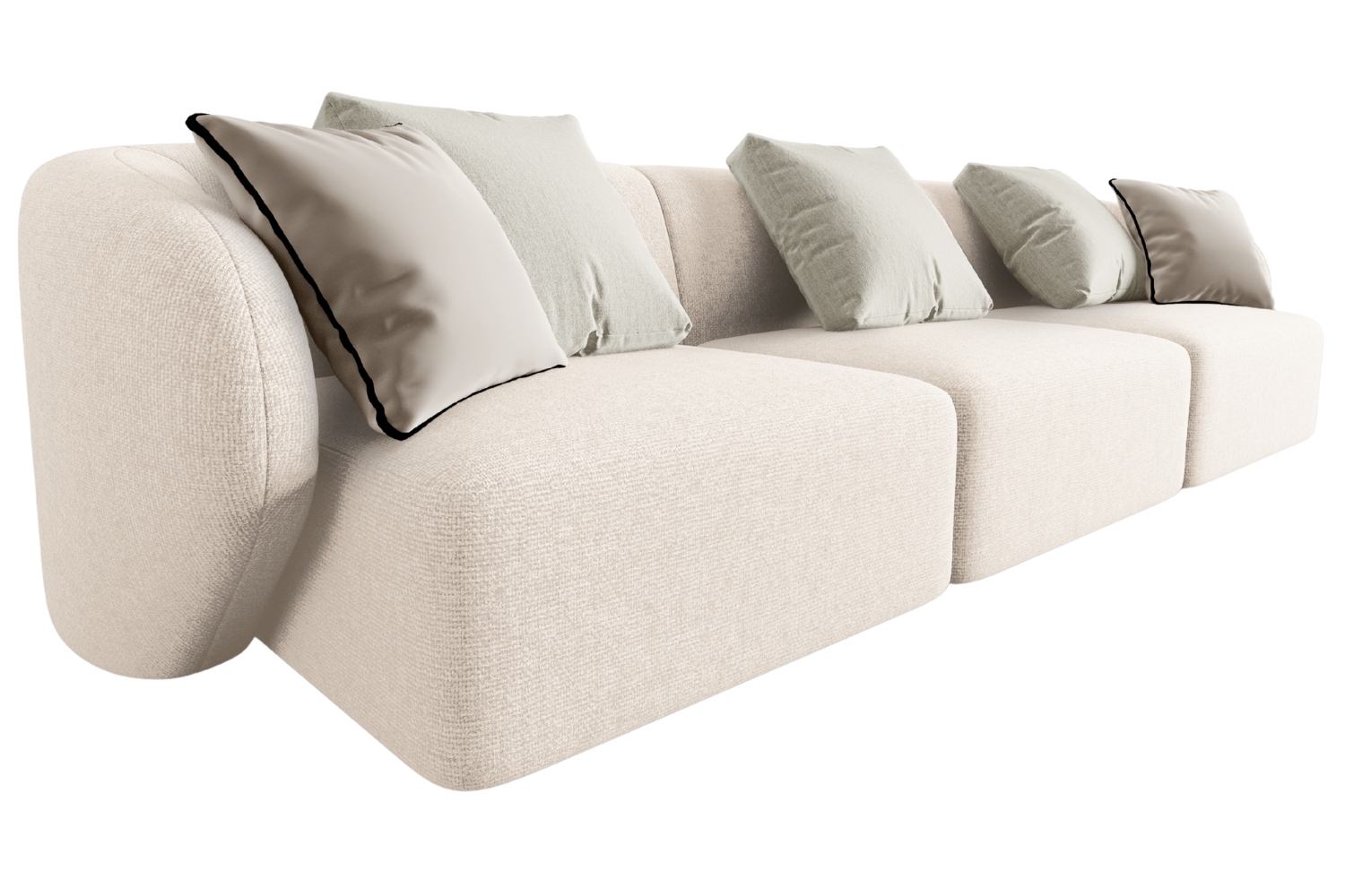 Maison Heritage Světle béžová trojmístná pohovka Chiara 266 cm