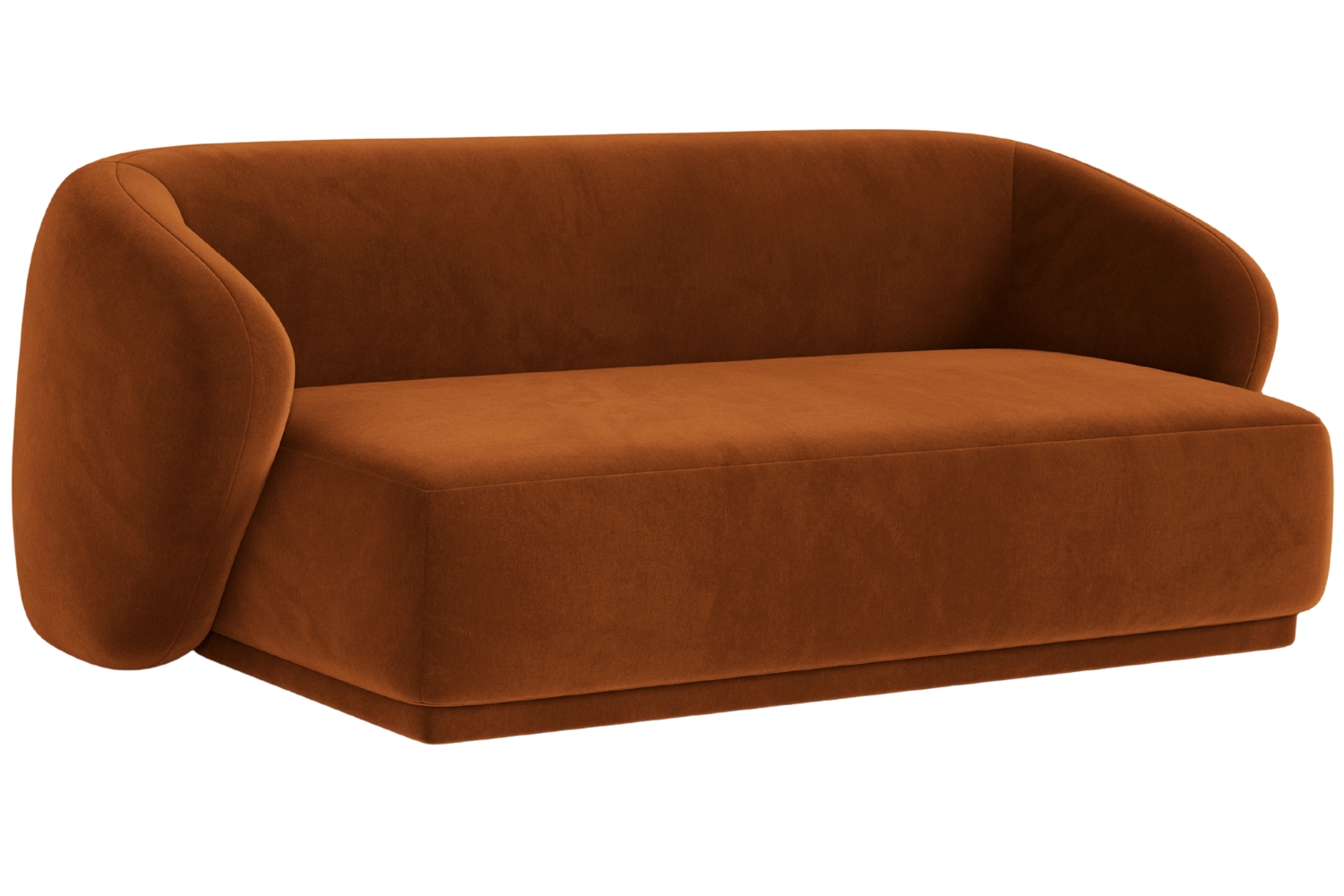 Maison Heritage Terakotově oranžová sametová dvoumístná pohovka Jane 180 cm