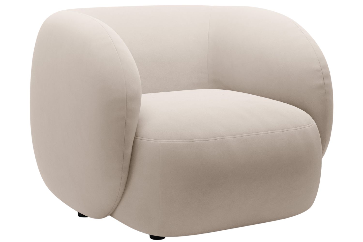 Micadoni Béžové sametové křeslo Kate