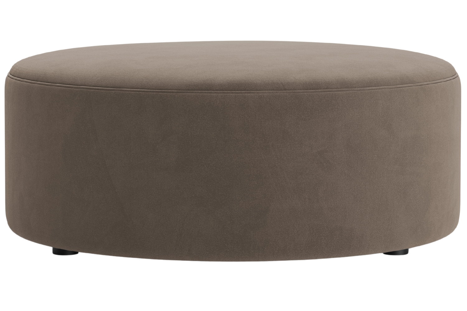 Micadoni Béžovošedý sametový taburet Dia 90 cm