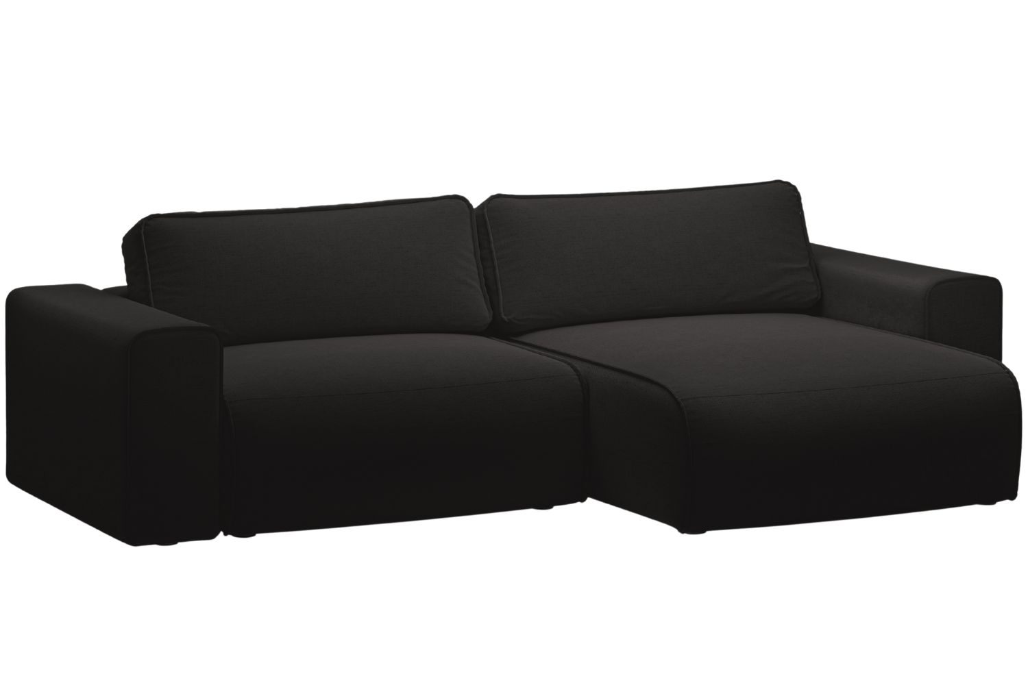 Micadoni Černá rozkládací pohovka Victor 246 cm