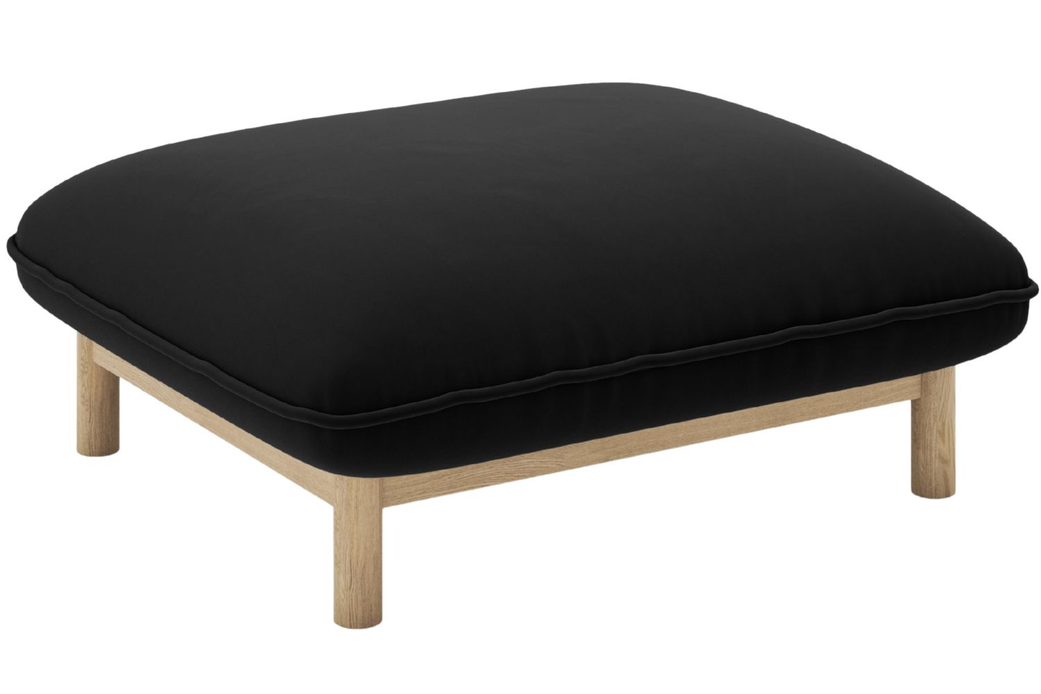 Micadoni Černá sametová podnožka Ada 80 x 65 cm