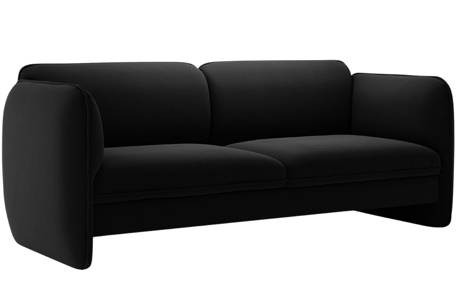 Micadoni Černá sametová trojmístná pohovka Georgia 204 cm