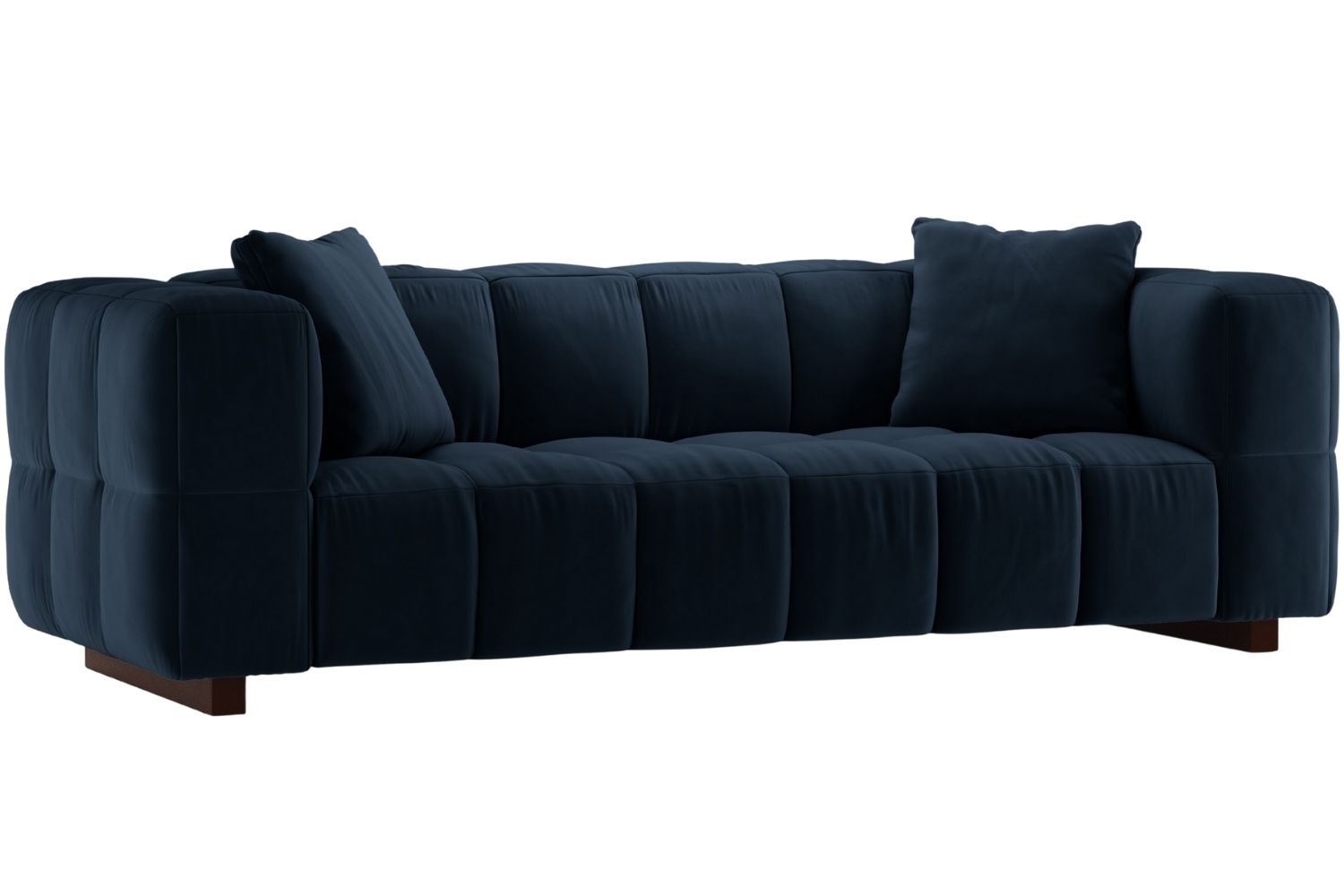 Micadoni Královsky modrá sametová rozkládací pohovka Puma 260 cm