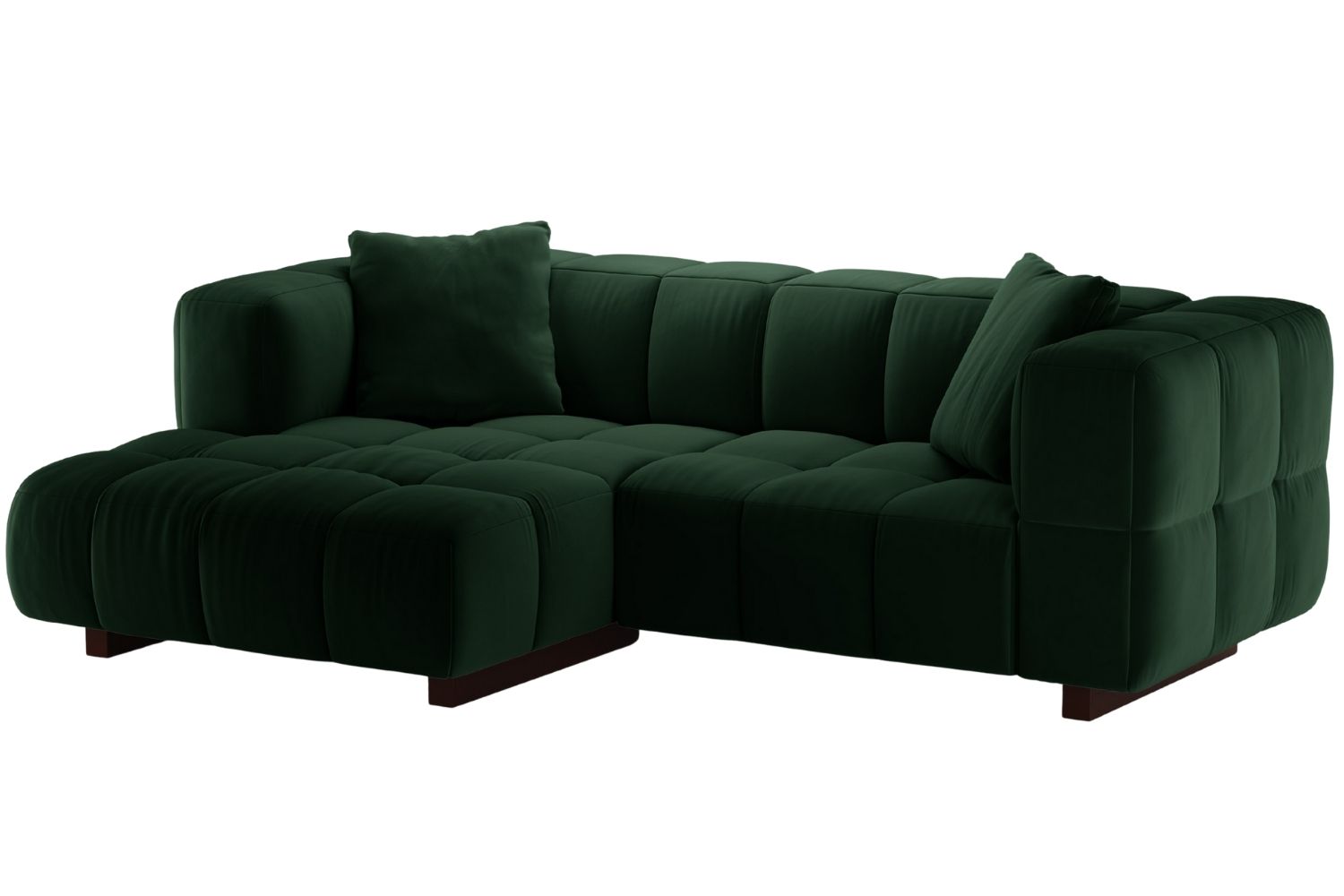 Micadoni Lahvově zelená sametová rozkládací pohovka Puma 260 cm