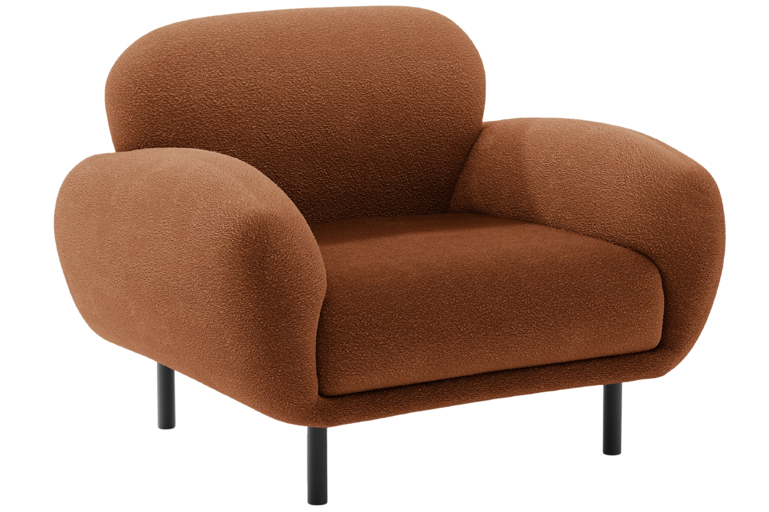 Micadoni Terakotově oranžové bouclé křeslo Poppy