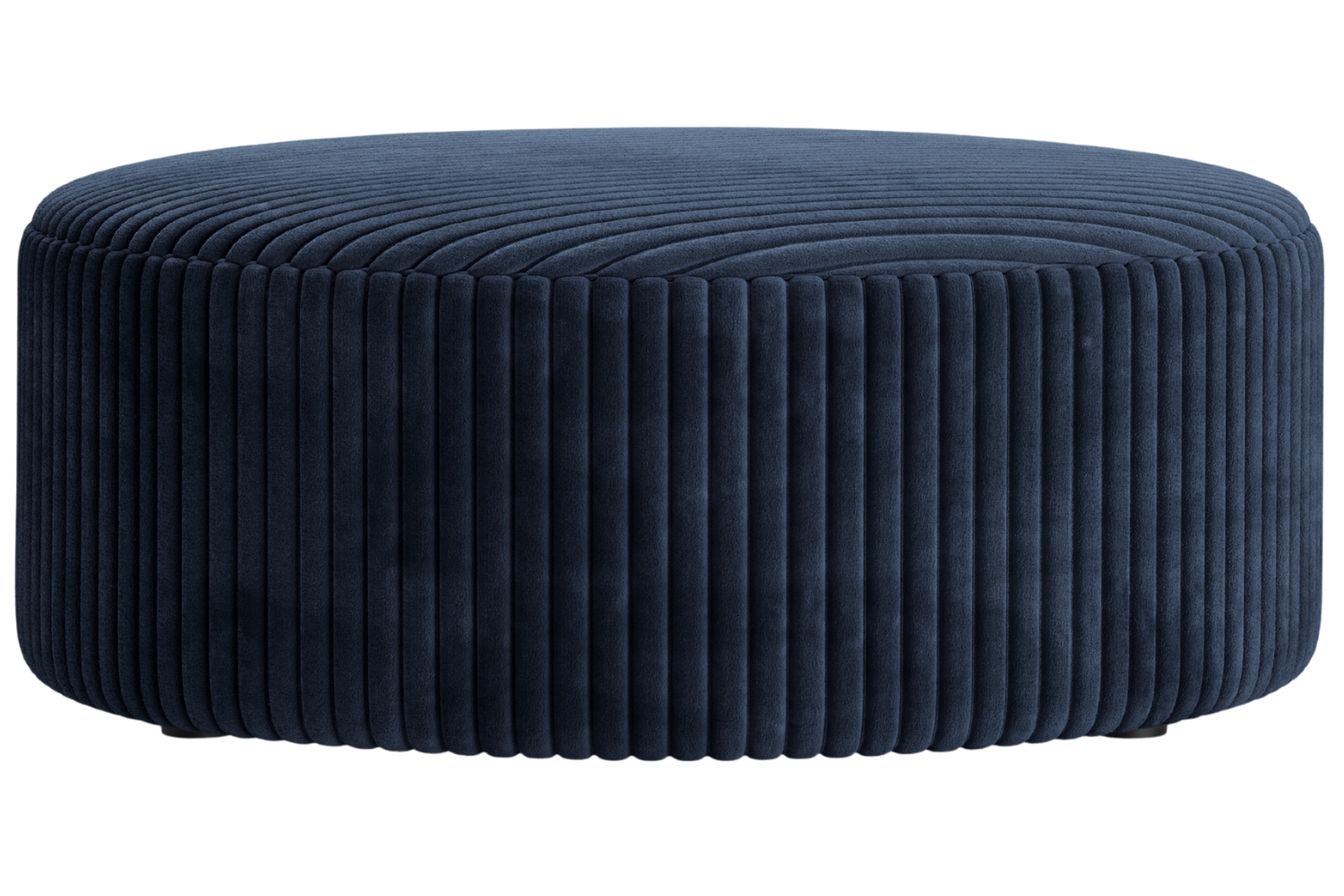 Micadoni Tmavě modrý manšestrový taburet Dia 90 cm