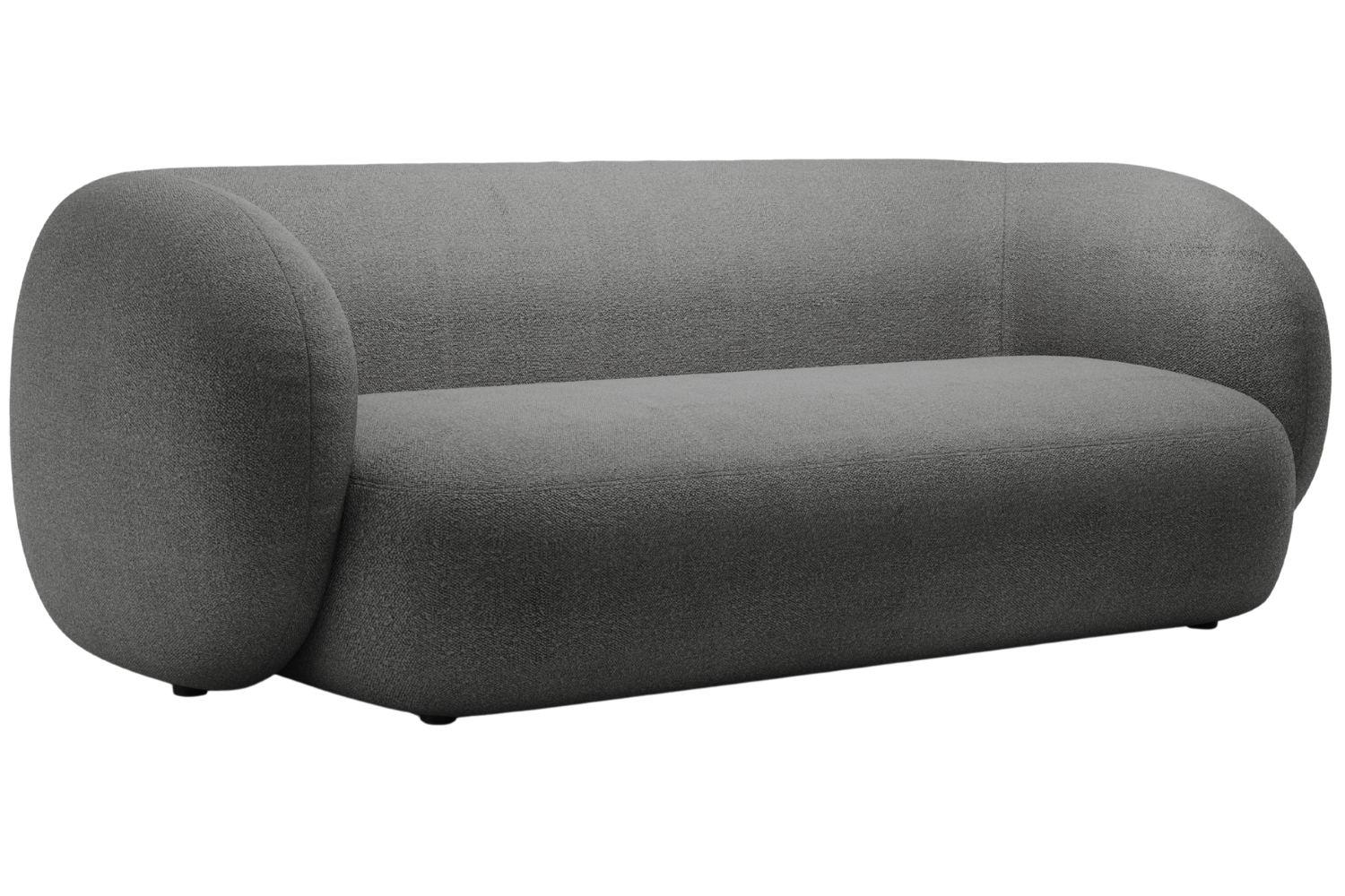 Micadoni Tmavě šedá bouclé trojmístná pohovka Kate 213 cm