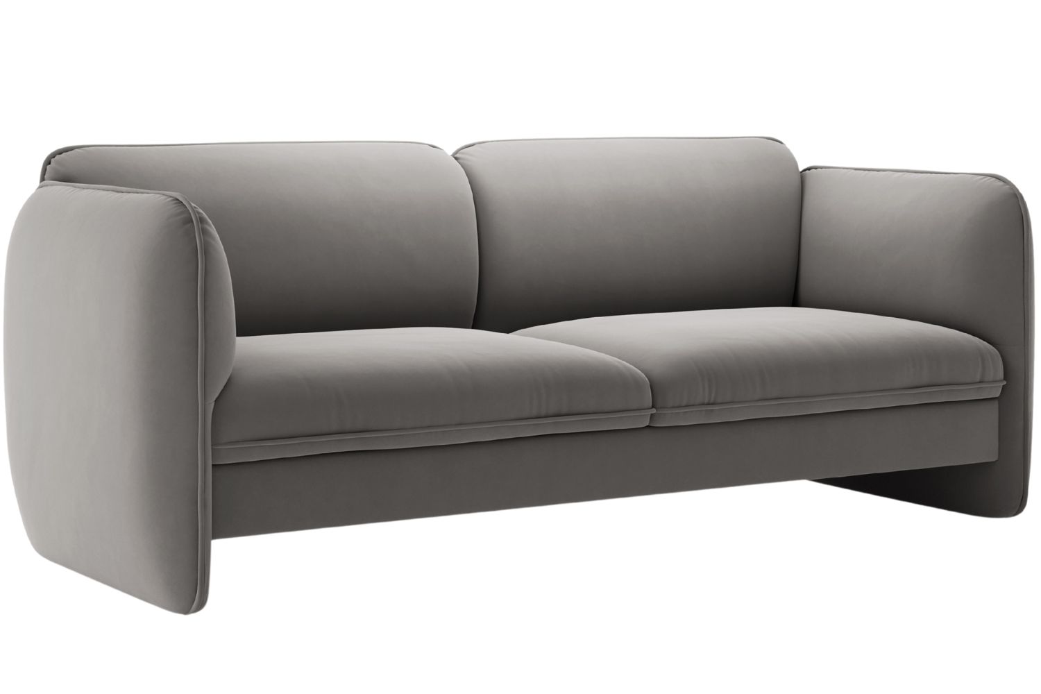 Micadoni Tmavě šedá sametová trojmístná pohovka Georgia 204 cm