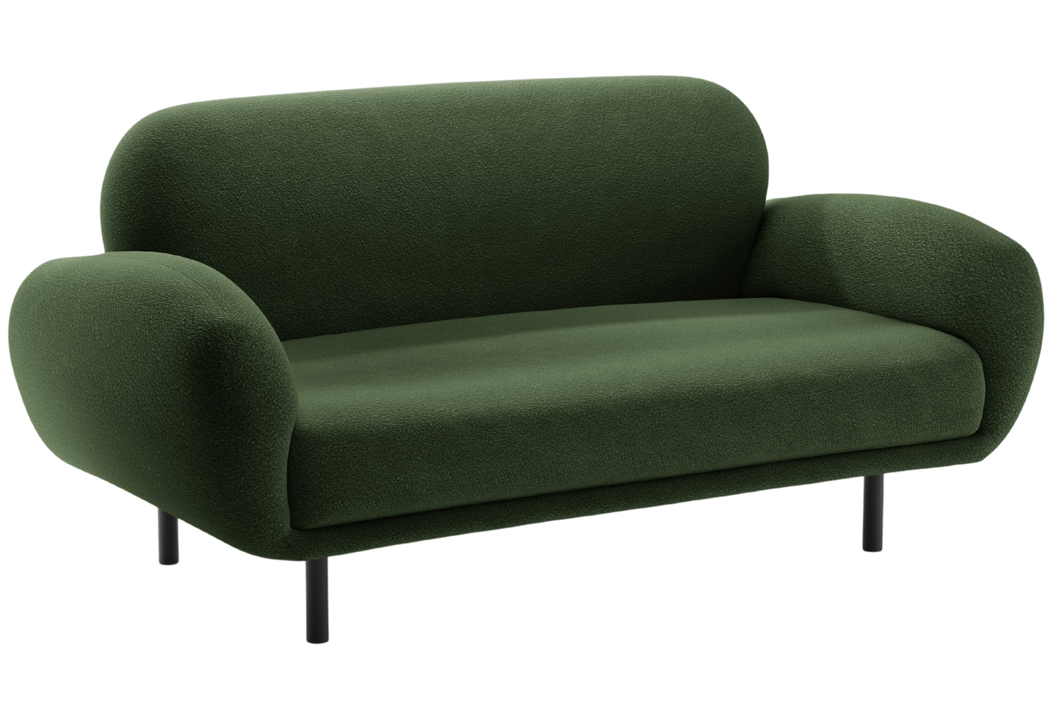 Micadoni Zelená bouclé dvoumístná pohovka Poppy 148 cm