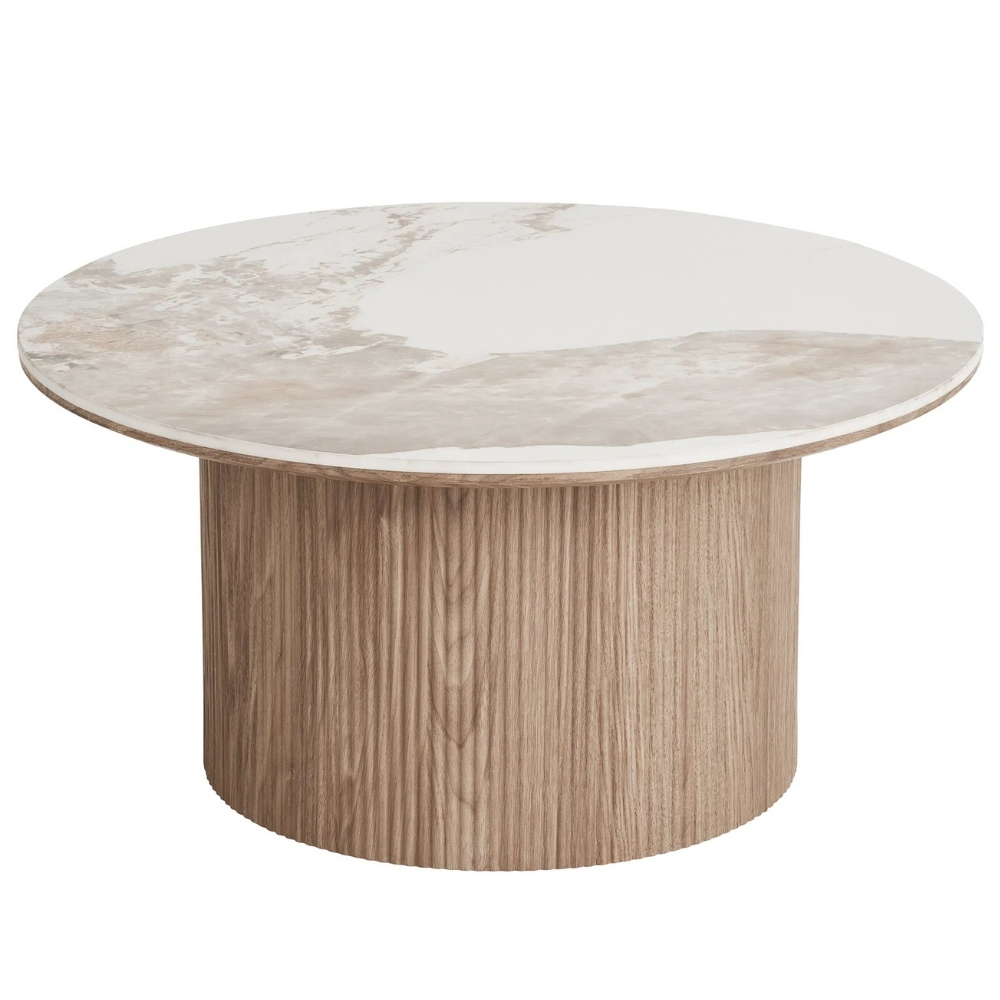 Nordic Living Bílý keramický konferenční stolek Athens 80 cm