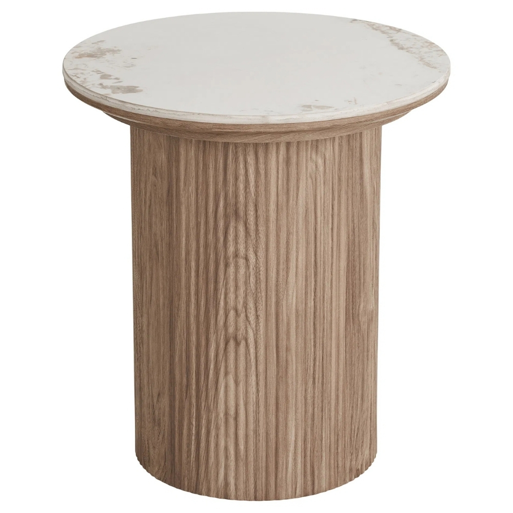 Nordic Living Bílý keramický odkládací stolek Athens 45 cm