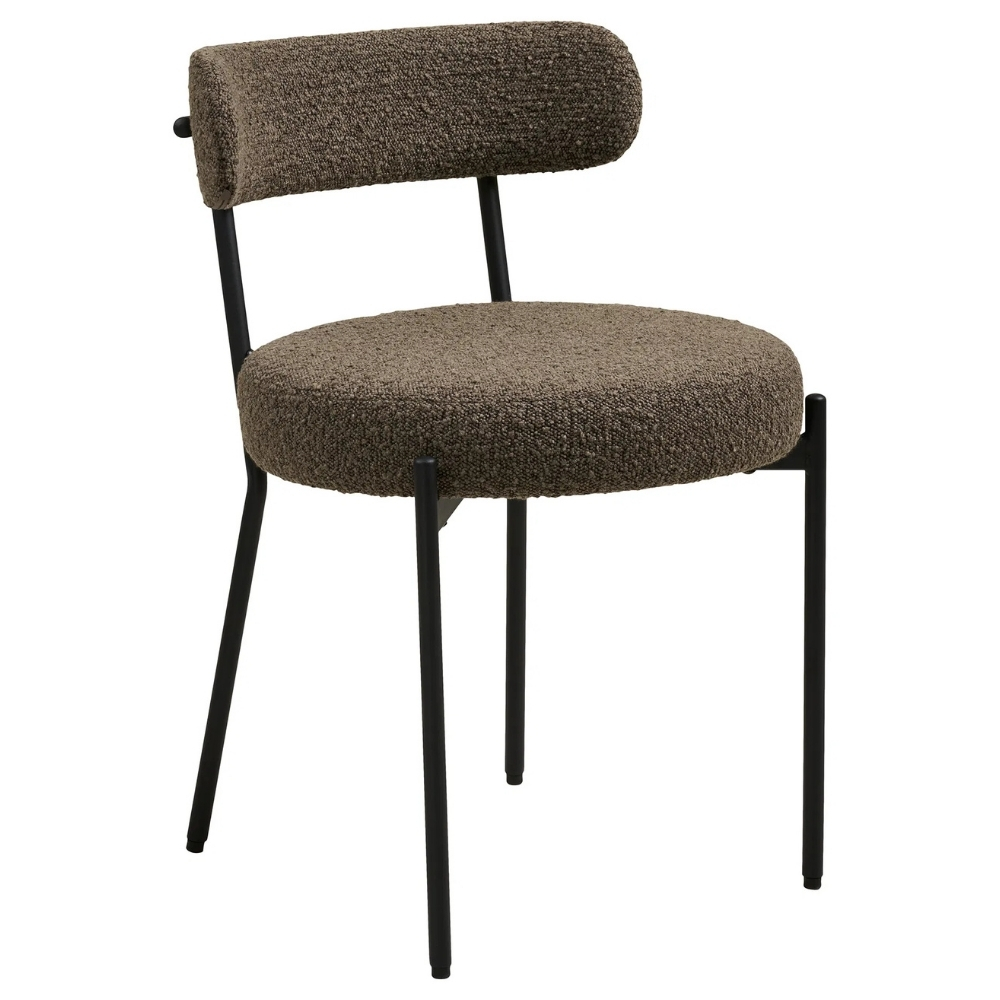 Nordic Living Hnědá bouclé jídelní židle Baladona