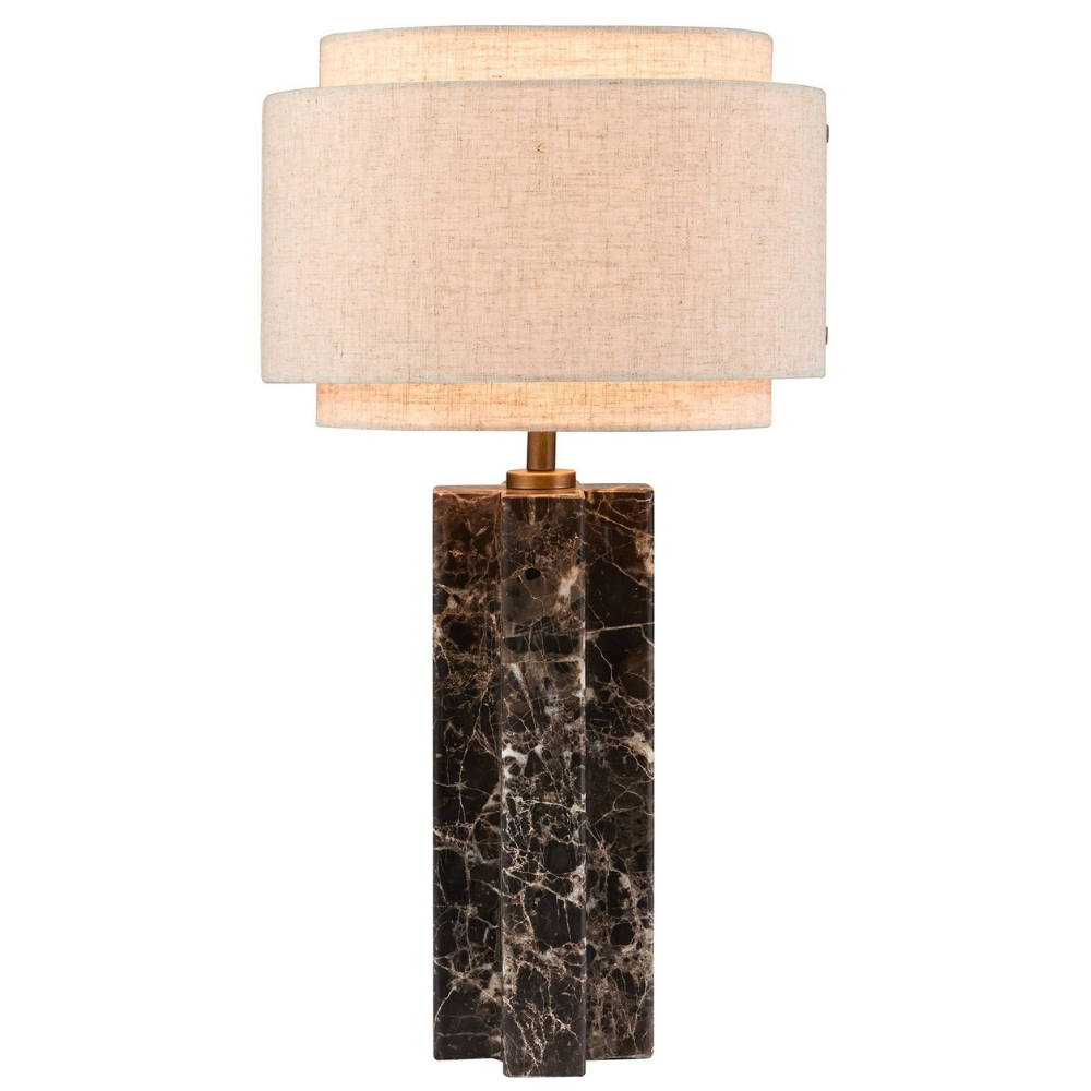 Nordlux Béžová mramorová stolní lampa Takai