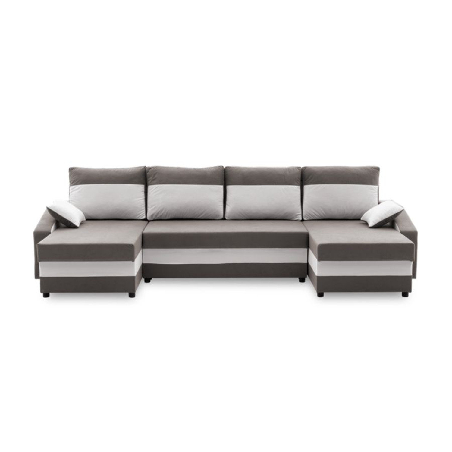 Velká rohová rozkládací sedací souprava SPARTA Šedá/bílá