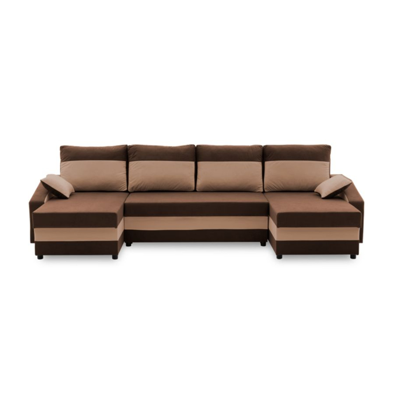 Velká rohová rozkládací sedací souprava SPARTA Hnědá/hnědá