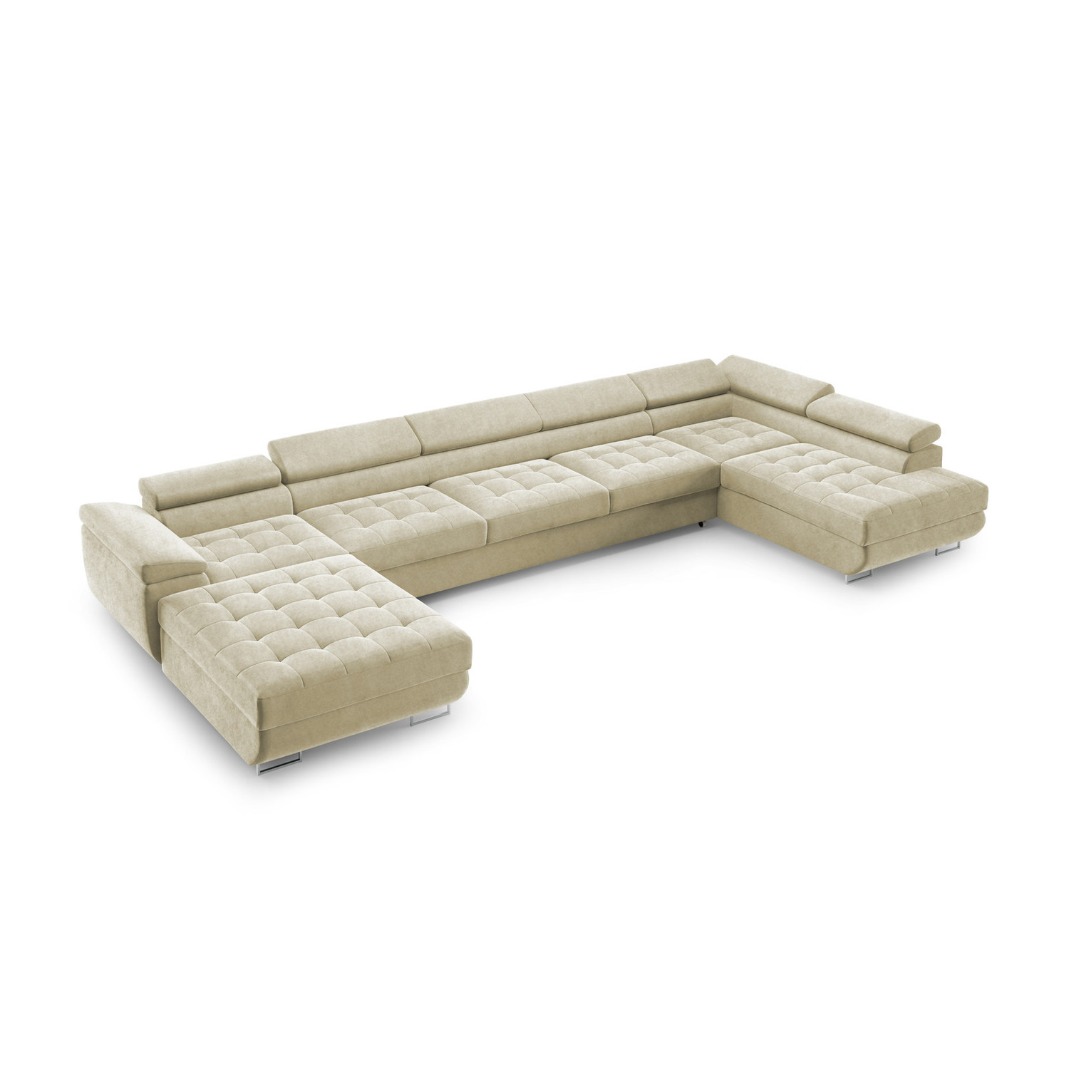 Rohová rozkládací sedací souprava BENJAMIN 275 U XL Pravá Krémová