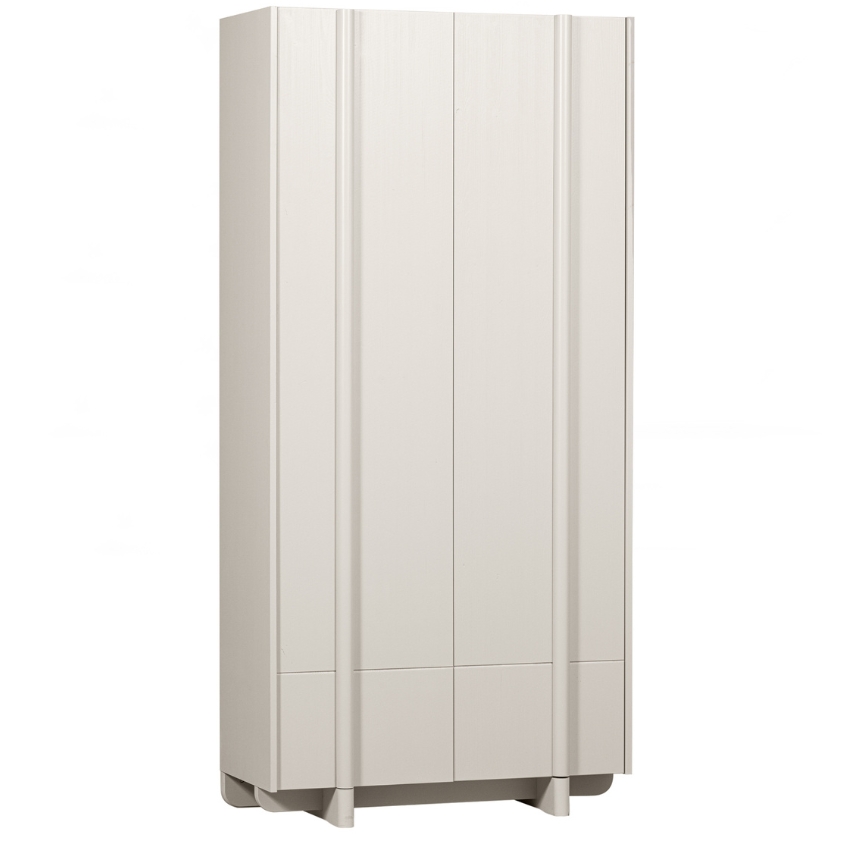 WOOOD Světle šedá dřevěná skříň Basu 210 x 101 cm