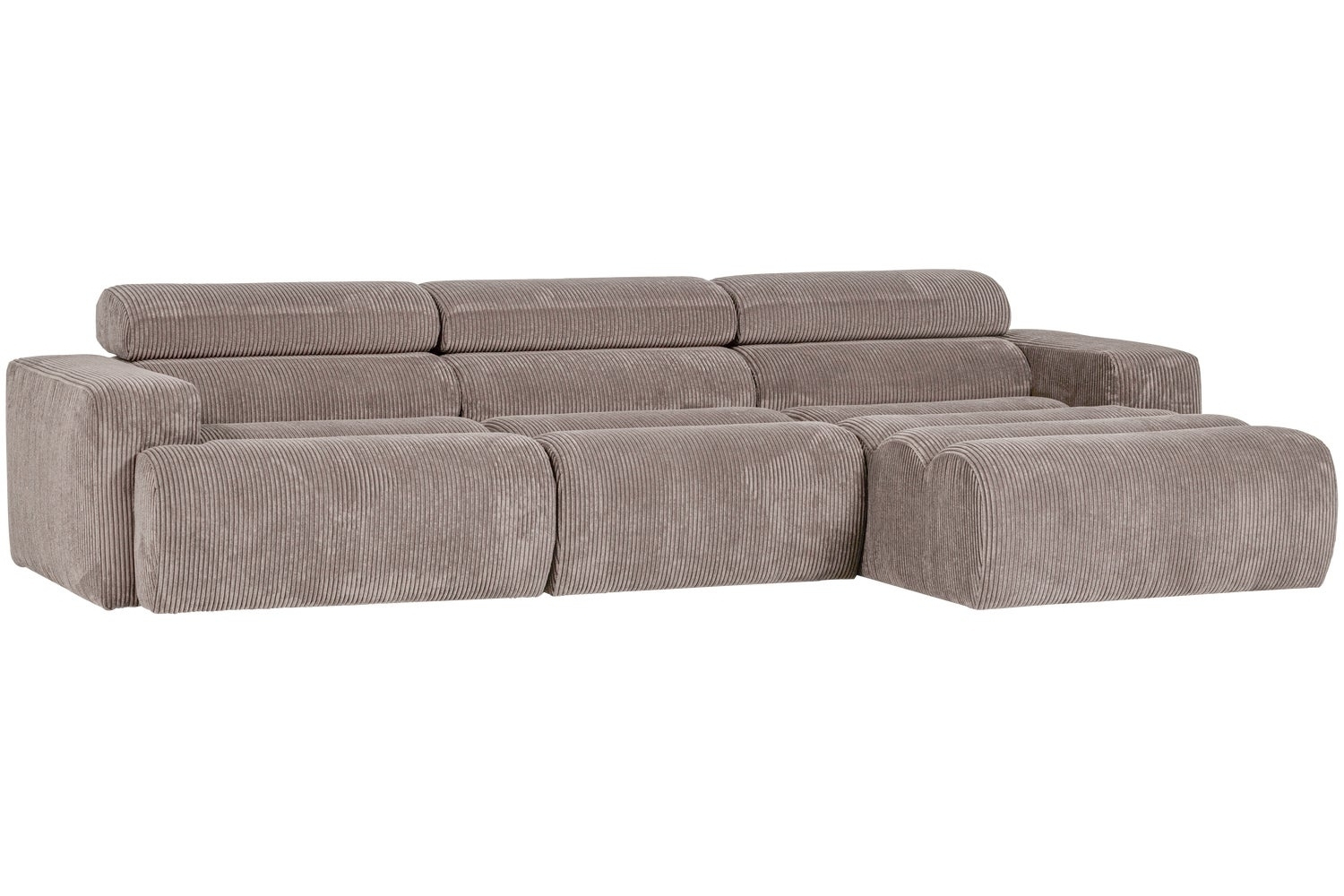 WOOOD Tmavě béžová manšestrová rohová pohovka Novi 300 cm