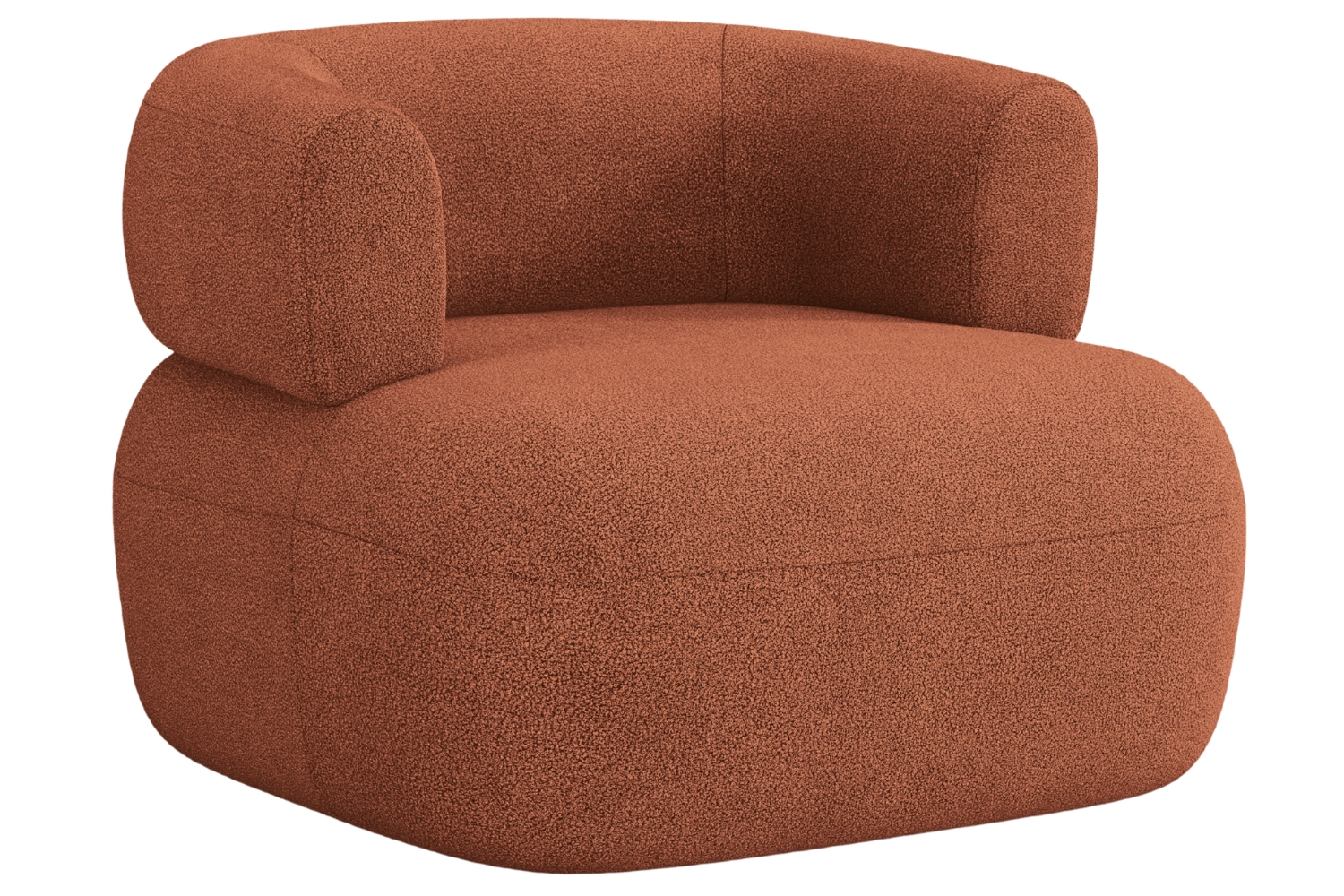 Windsor & Co Cihlově červené bouclé křeslo Aldrin