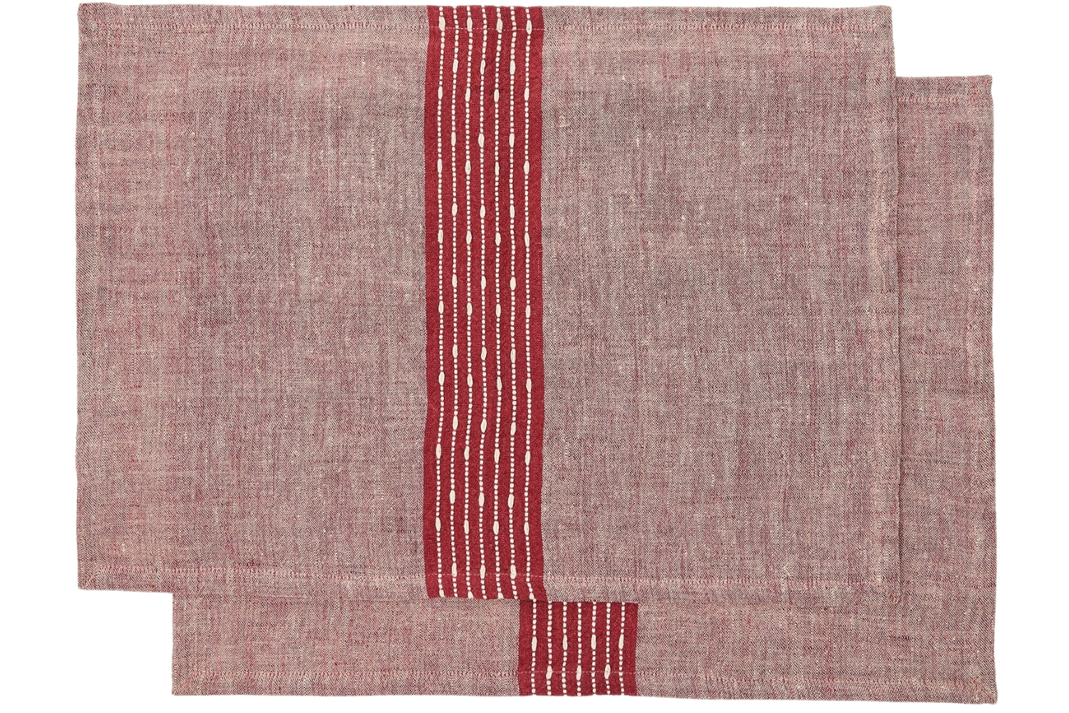 Kave Home Set dvou červených lněných prostírání Calena 35 x 50 cm