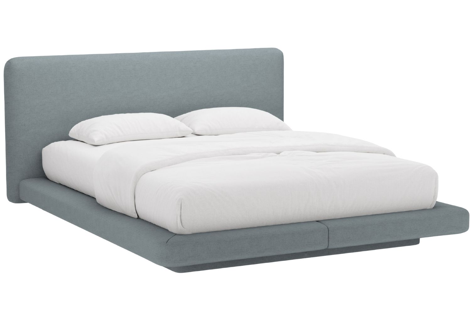 Micadoni Světle modrá dvoulůžková postel Linea 200 x 200 cm