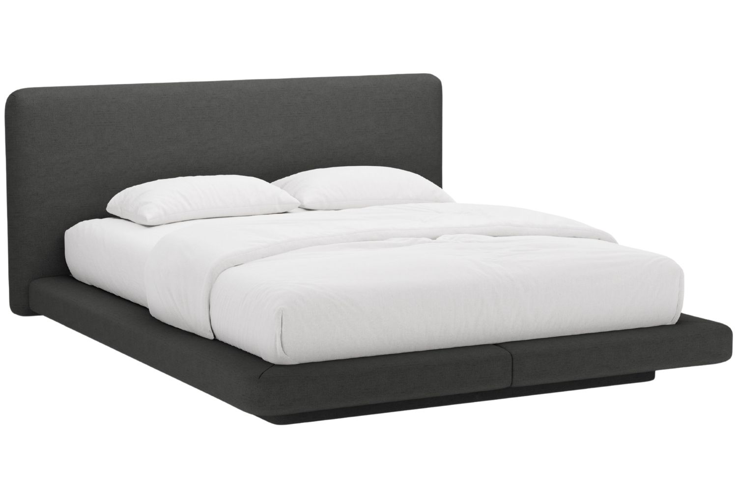 Micadoni Tmavě šedá dvoulůžková postel Linea 160 x 200 cm