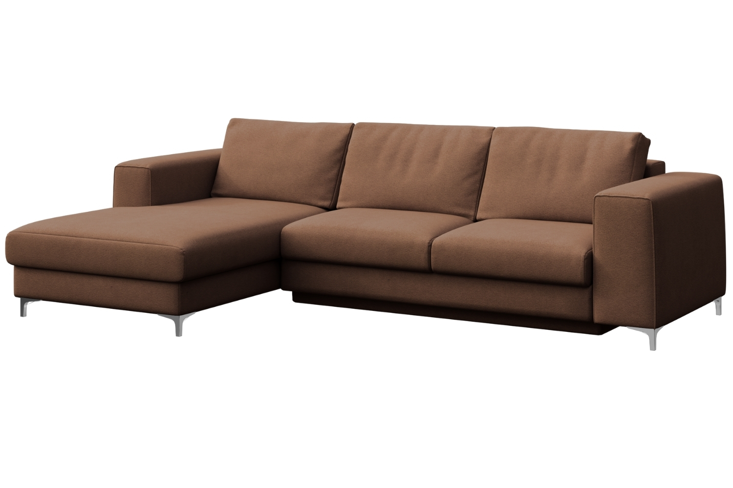 Rodier Hnědá sametová rozkládací pohovka Rene 277 cm