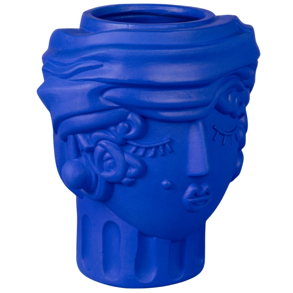 Seletti Modrá keramická váza Women 33 cm