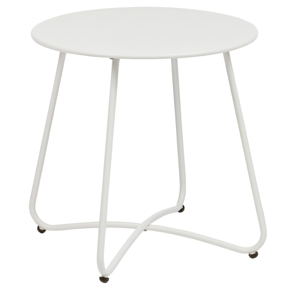 Bizzotto Bílý kovový zahradní stolek Austin ø 45 cm