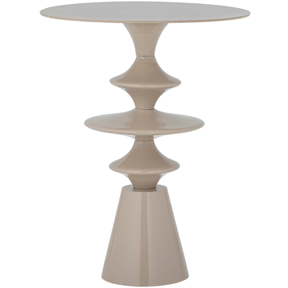 Bloomingville Béžový kovový odkládací stolek Samio Ø 35