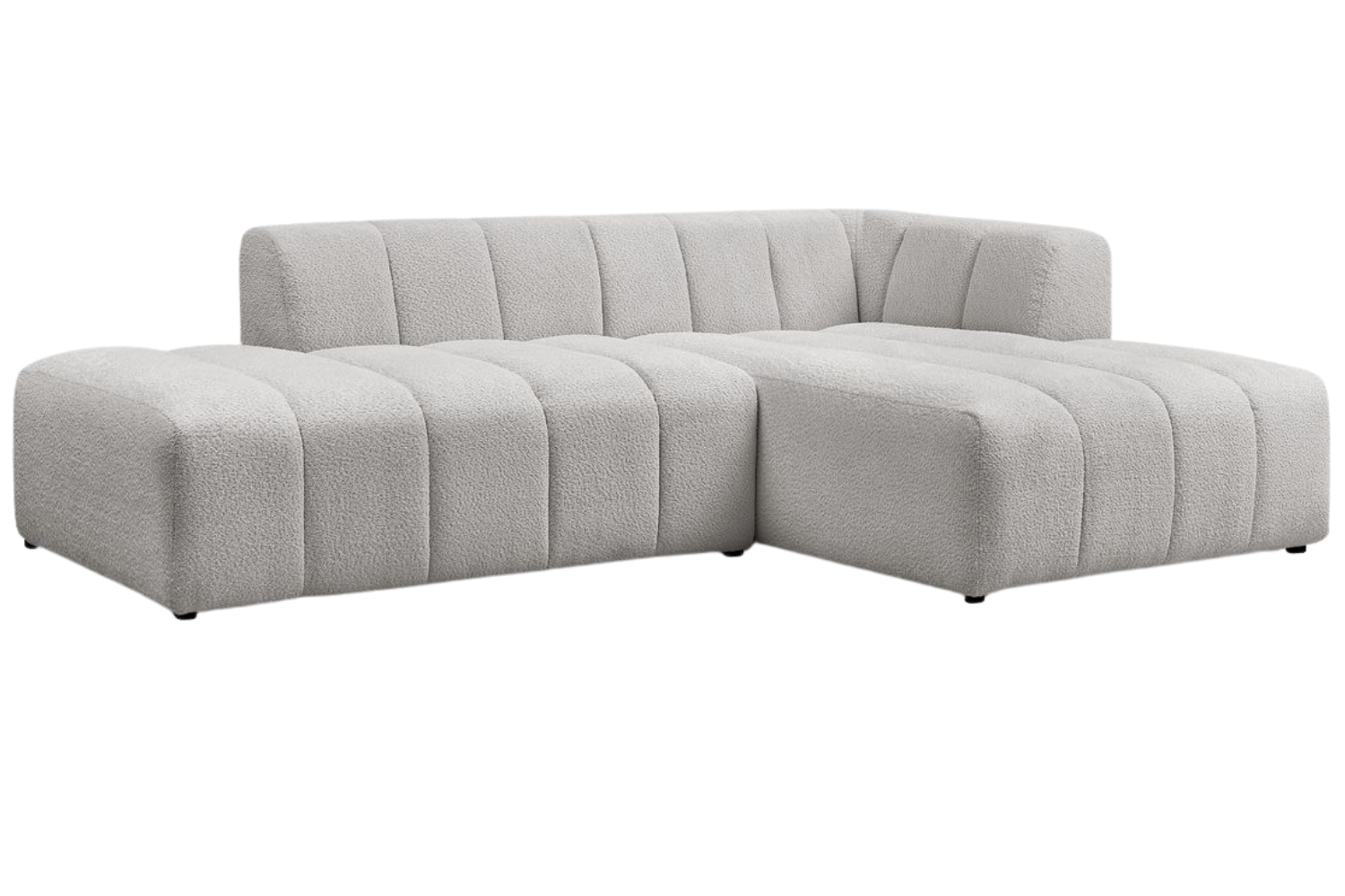Bobochic Paris Světle šedá bouclé rohová pohovka Annecy 262 cm