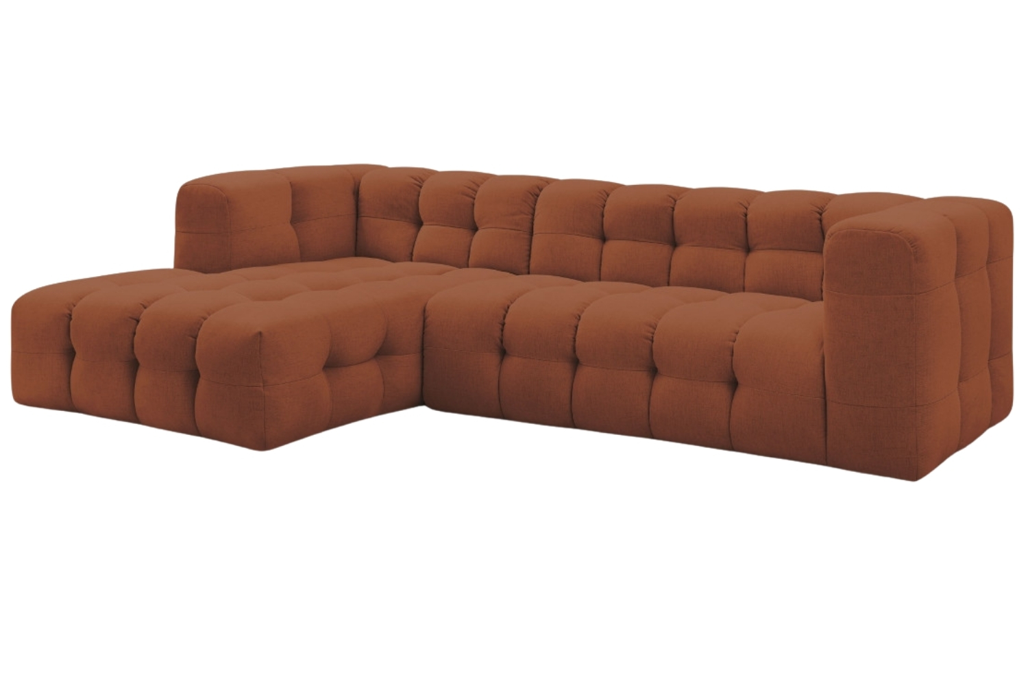 Bobochic Paris Terakotově oranžová rohová pohovka Cloud 288 cm